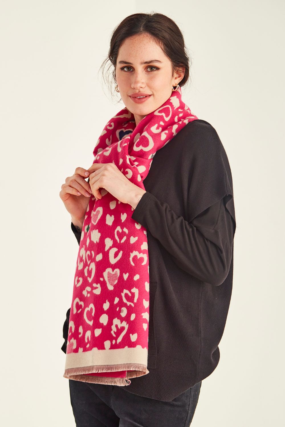 Cora Reversible Scarf Cerise