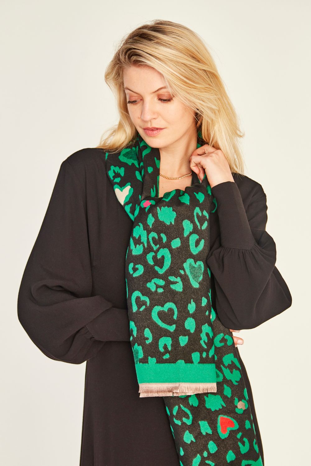 Cora Reversible Scarf Green