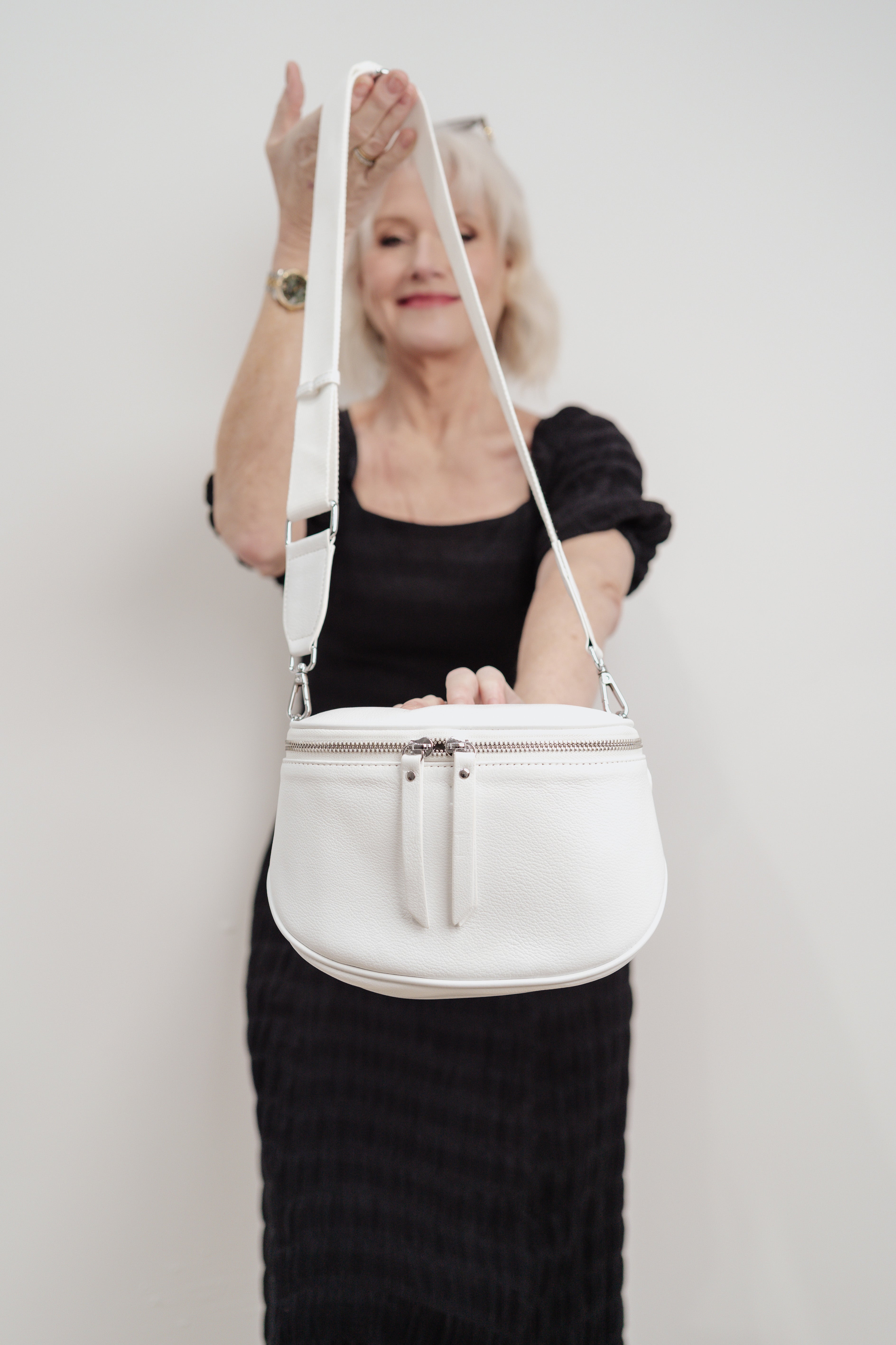 Dani Leather Bag White