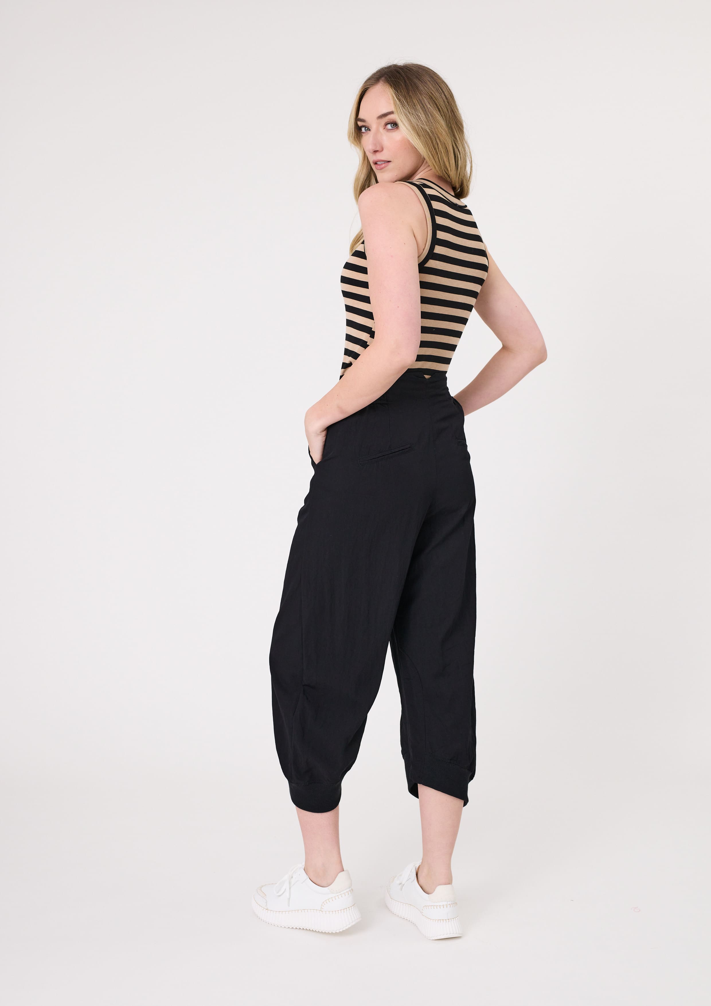 Eva Stripe Tank Mocha Black