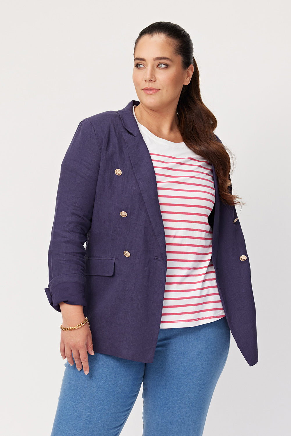 Jordan Linen Blazer Navy