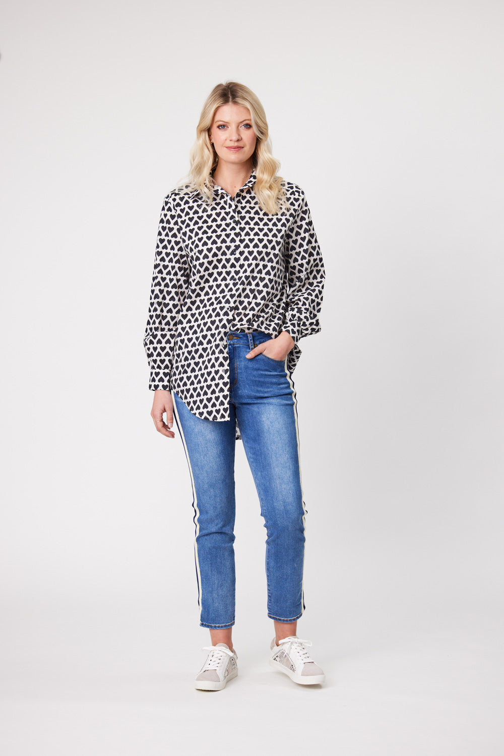 Gayle Top Black Hearts