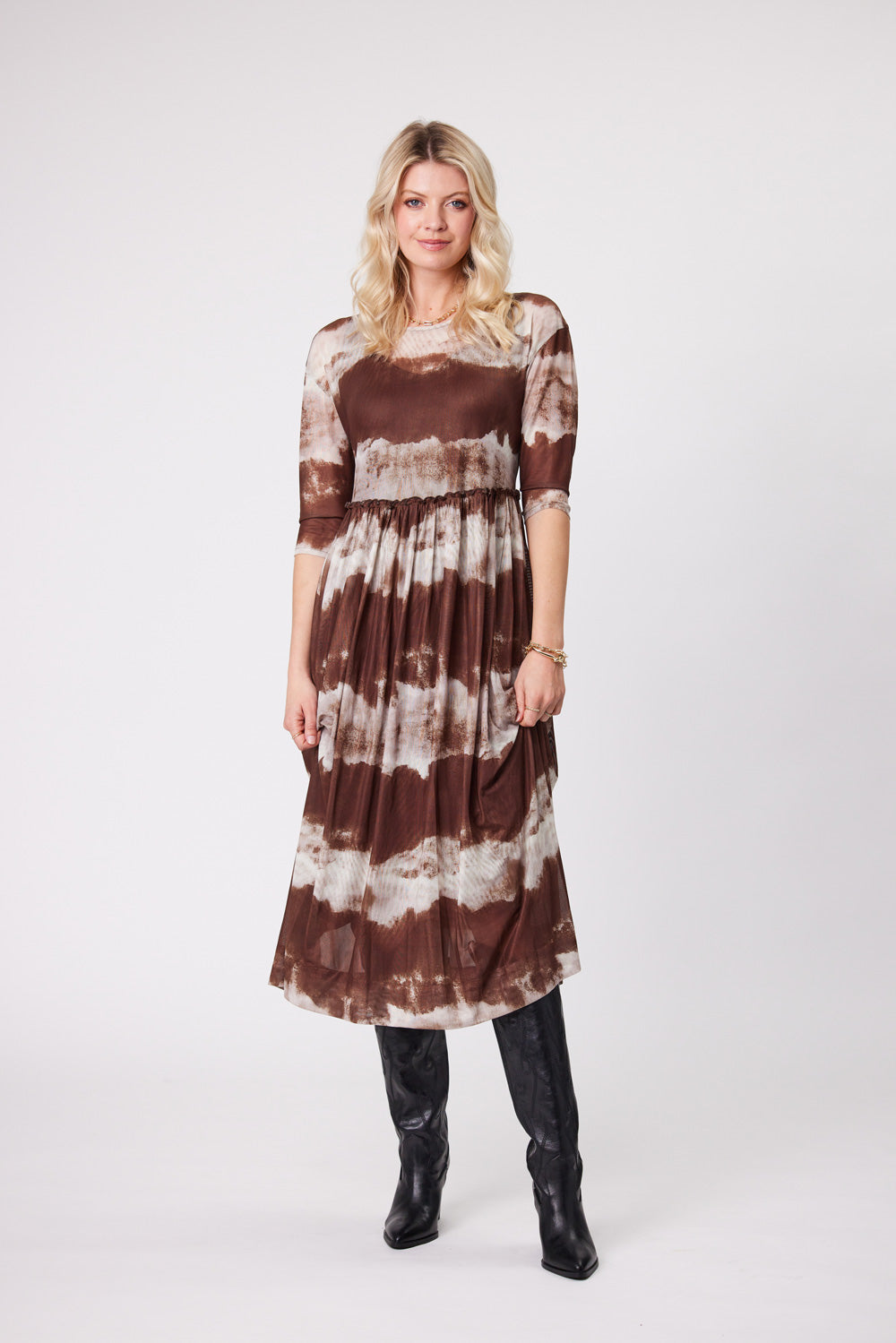 Sarai Dress Mocha Clouds