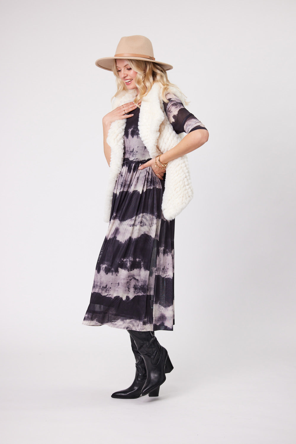 Eira Fur Vest Cream