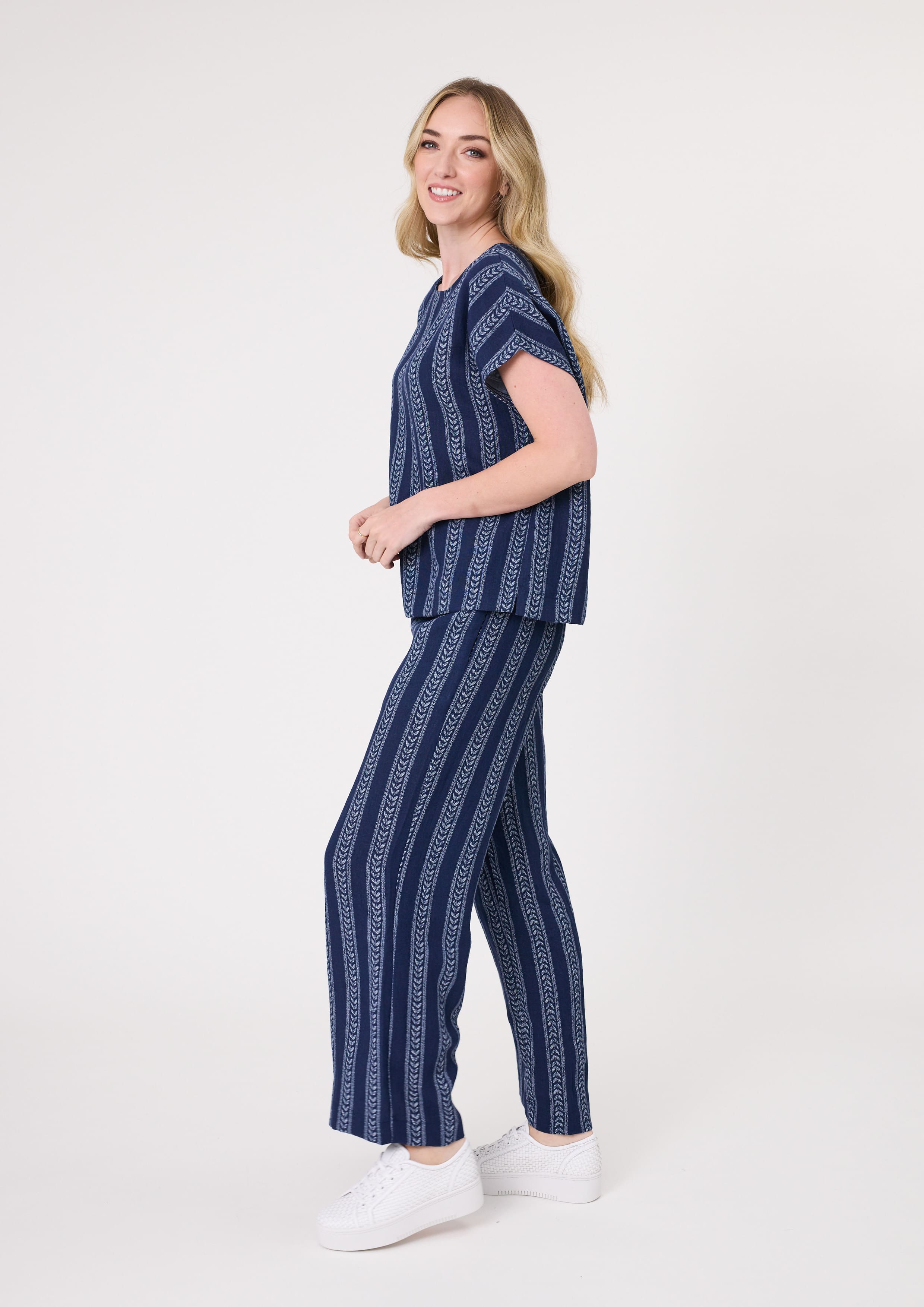 Melani Top Navy Print