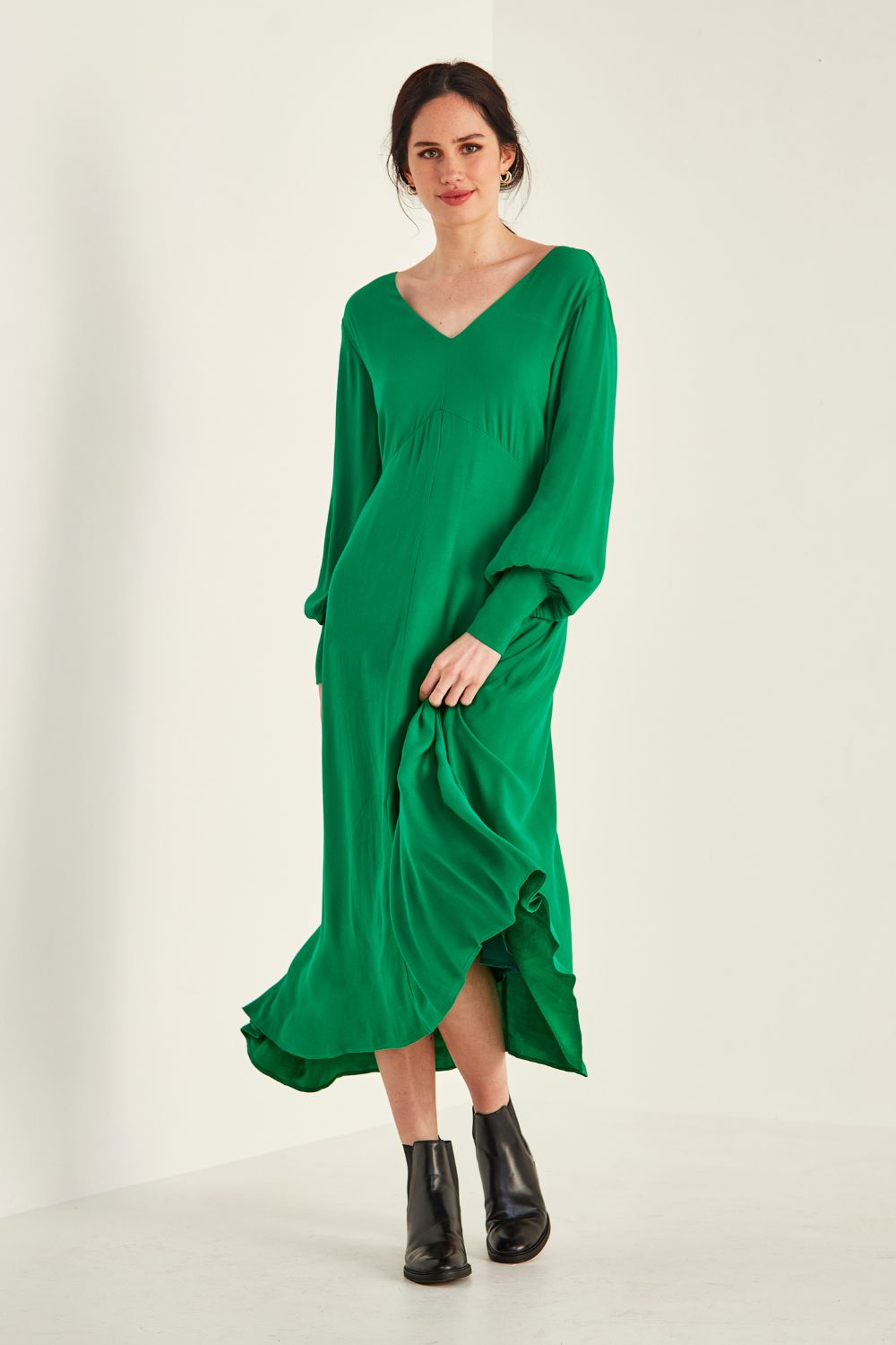 Lucia Lined Dress Green