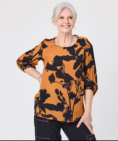 Annette Top Toffee Print
