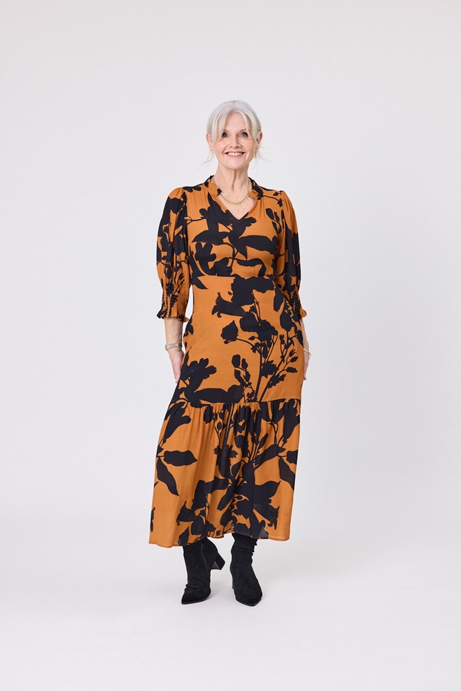 April Dress Toffee Print