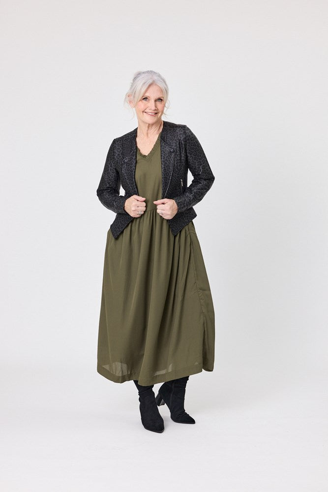 Mika Leopard Jacket Grey Leopard