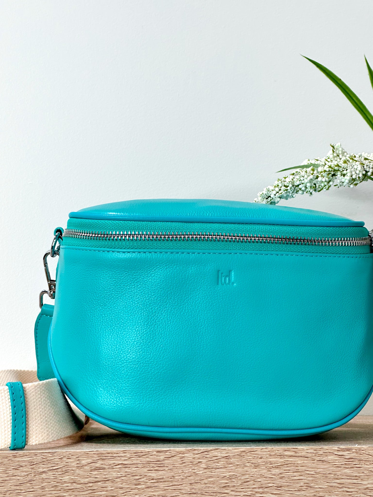 Dani Leather Crossover Bag - Blue Lagoon