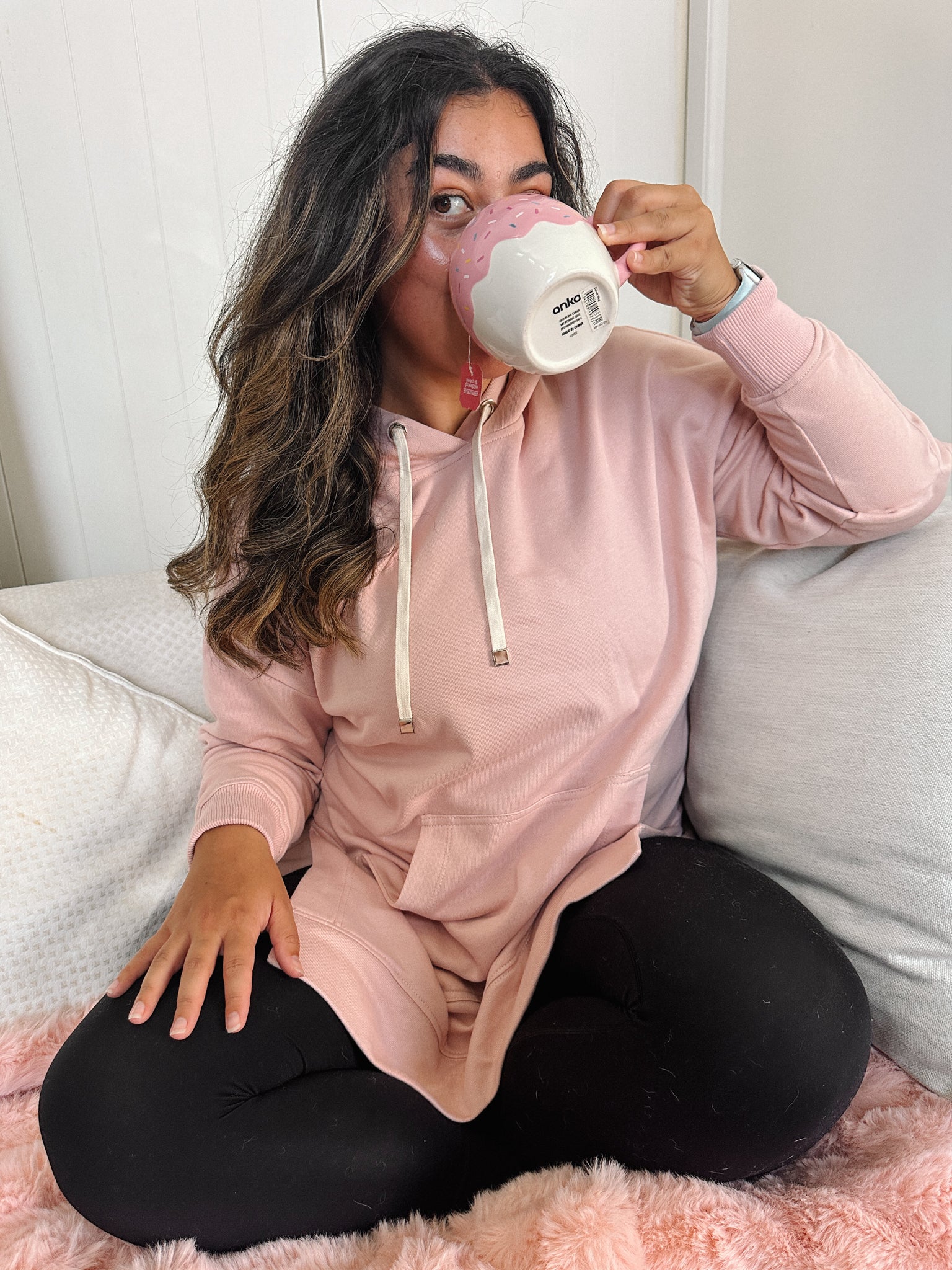 Cozy Up Long Womens Hoodie Pink