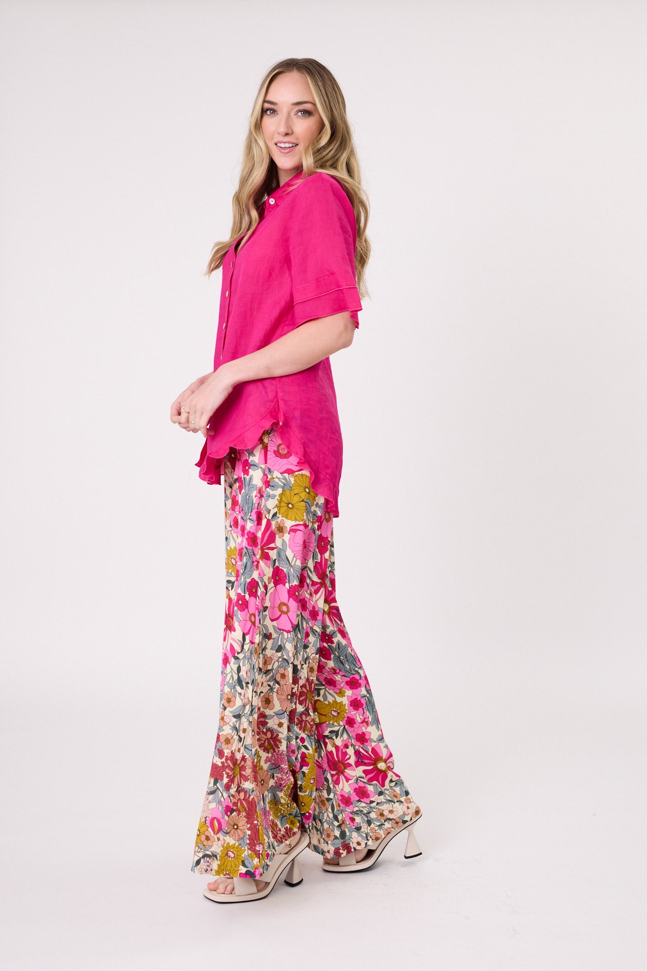 Camilla Linen Top Fuchsia *Pre-Order*
