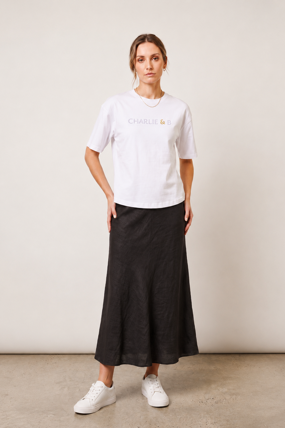 Dallas Bias Skirt Black