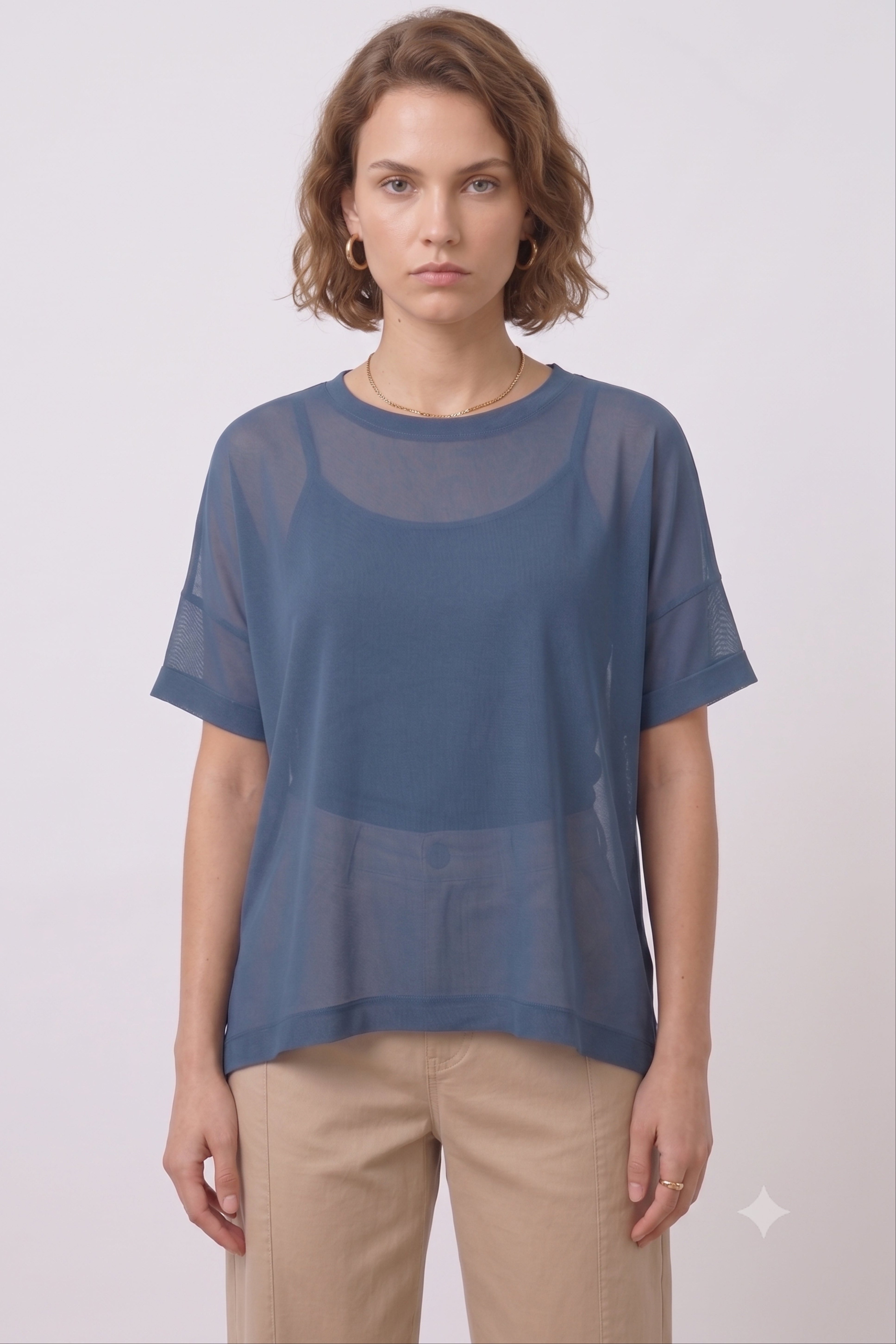 Penny Sheer Top Petrol
