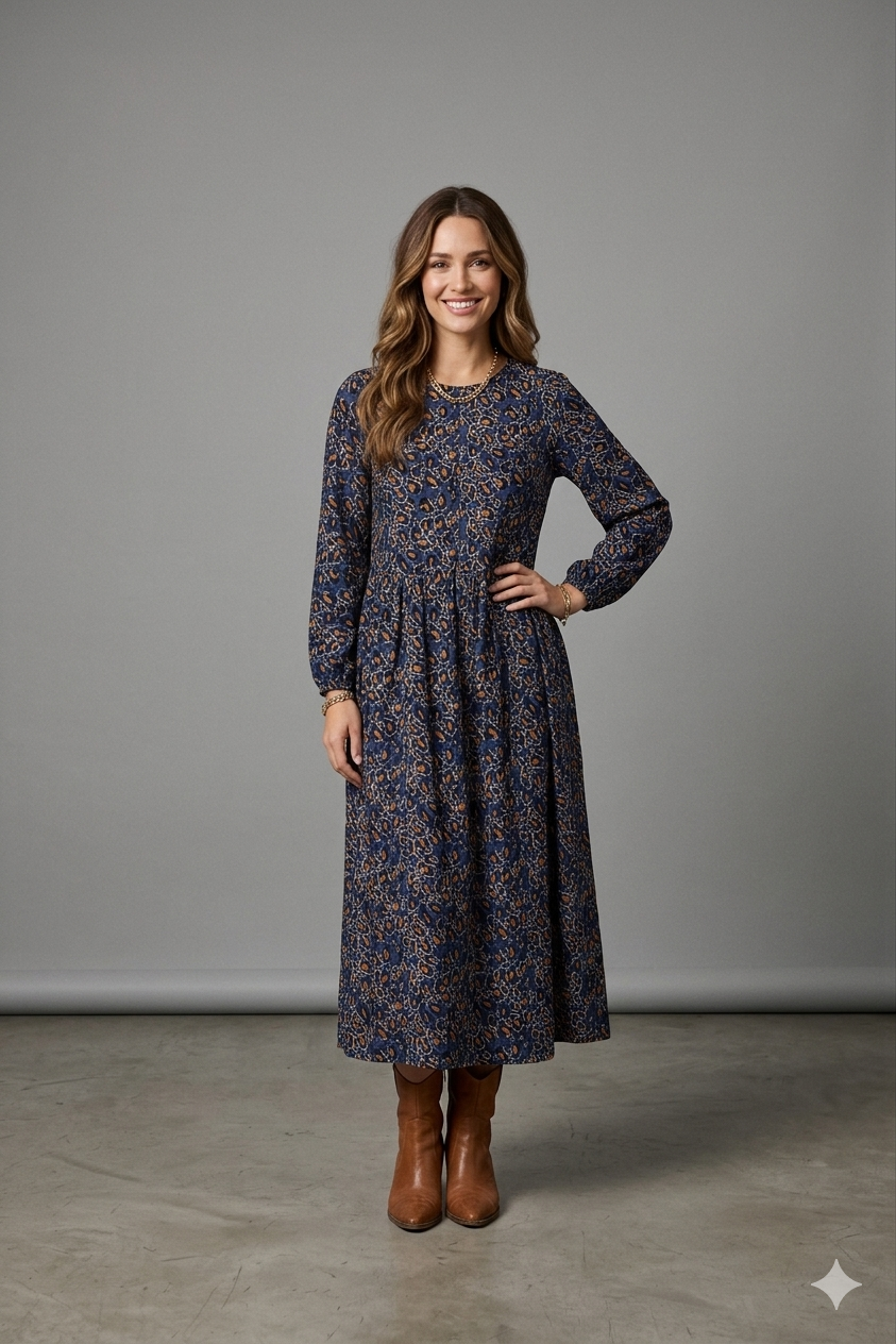 Kimmi Dress Blue Cat