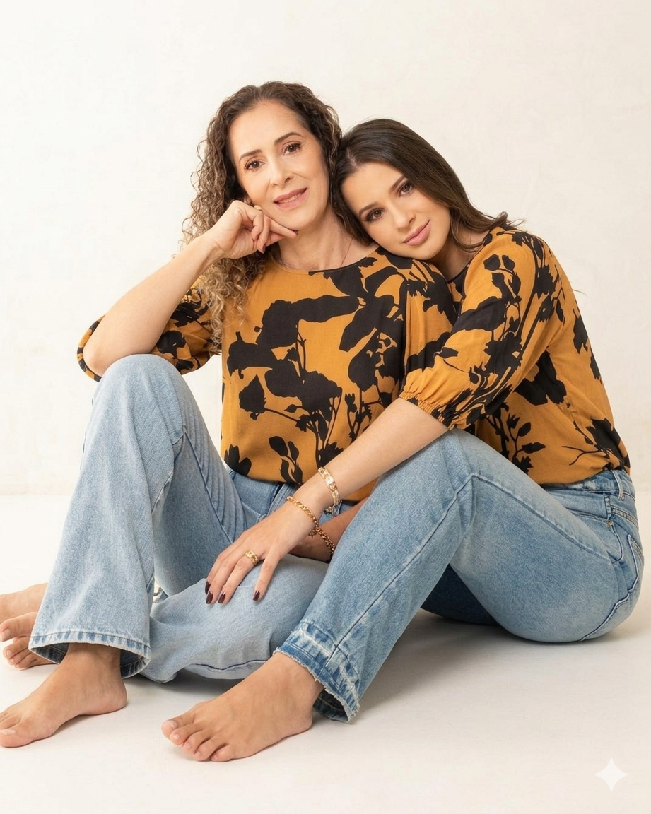 Annette Top Toffee Print