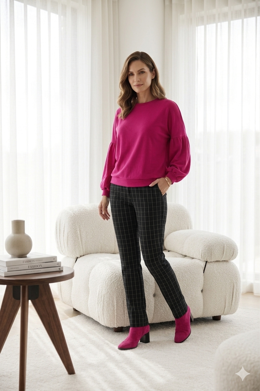 Naja Check Pant Black Grid
