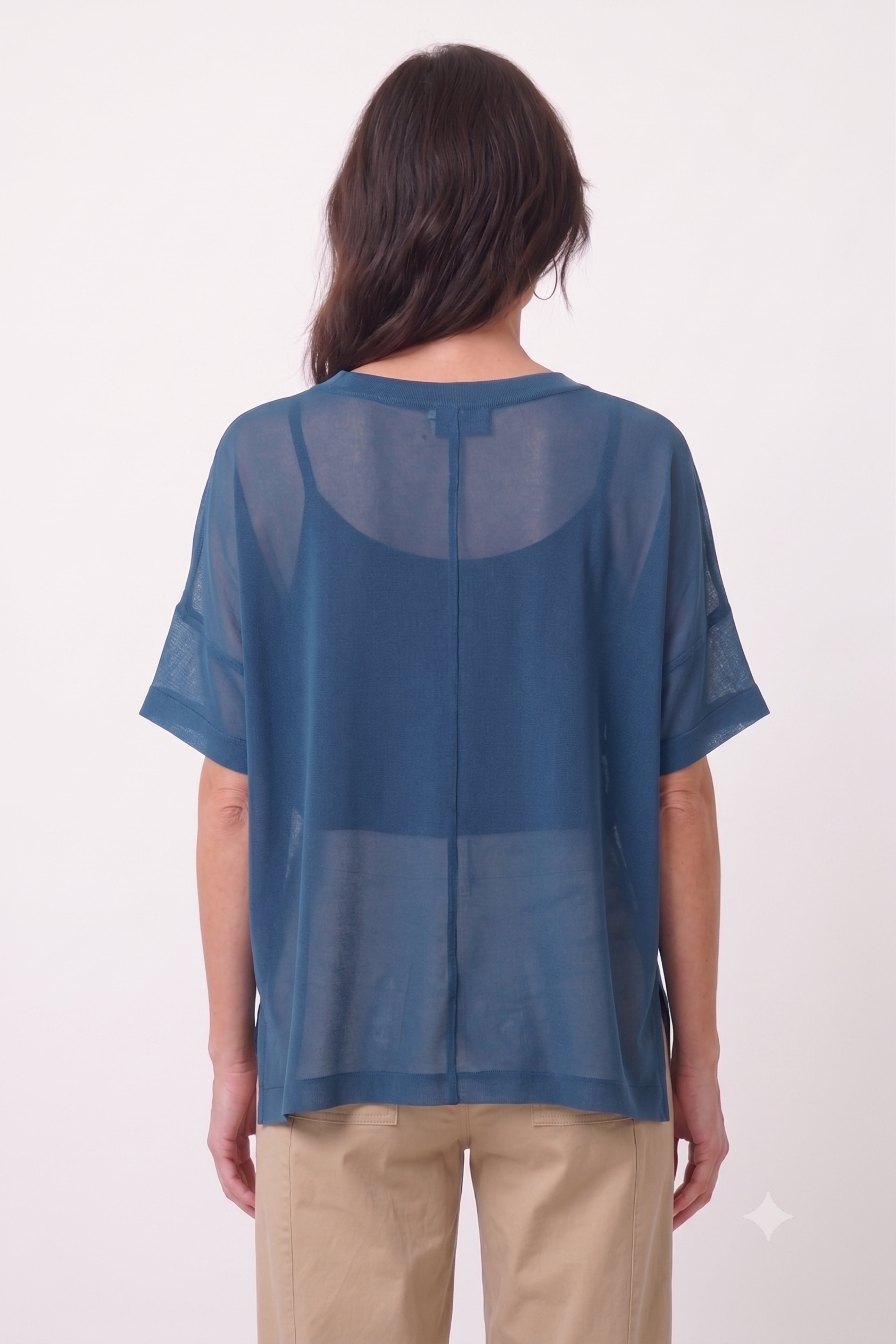Penny Sheer Top Petrol