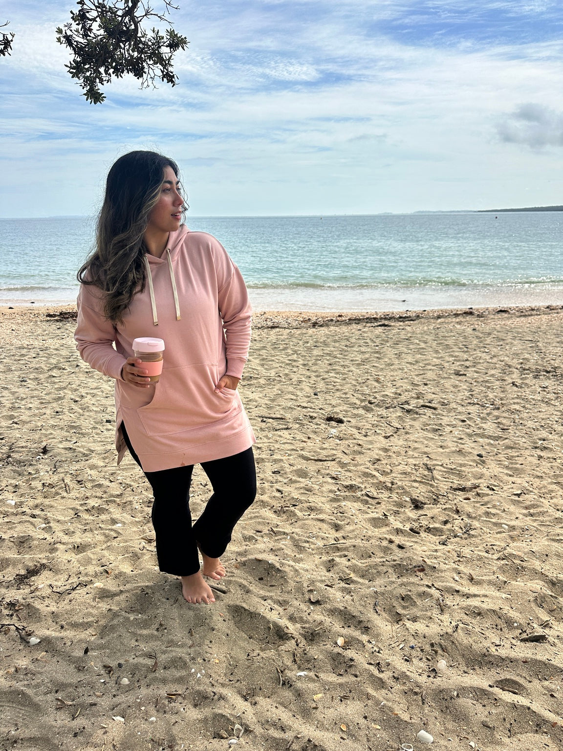 Cozy Up Long Womens Hoodie Pink