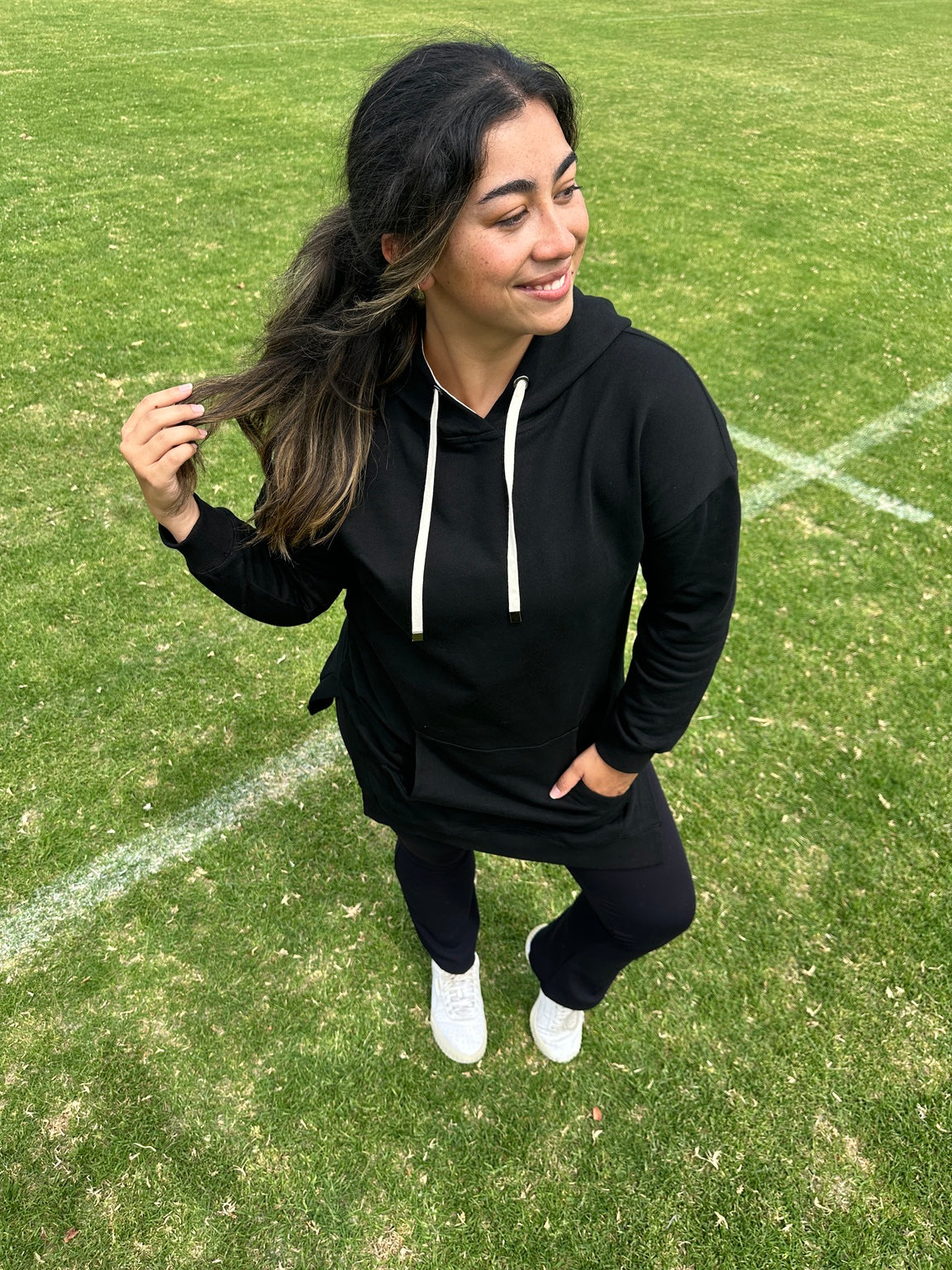 Cozy Up Long Womens Hoodie Black