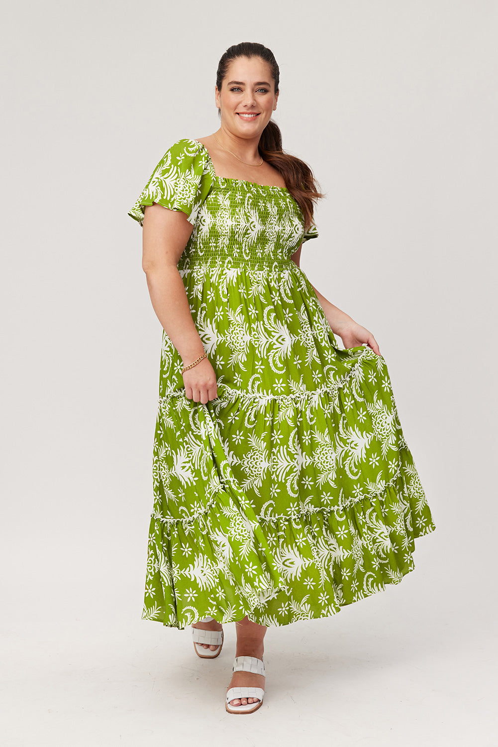 Skylar Dress Apple Print