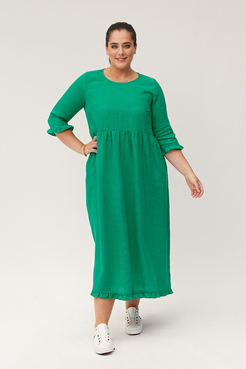 Josie Linen Dress Green