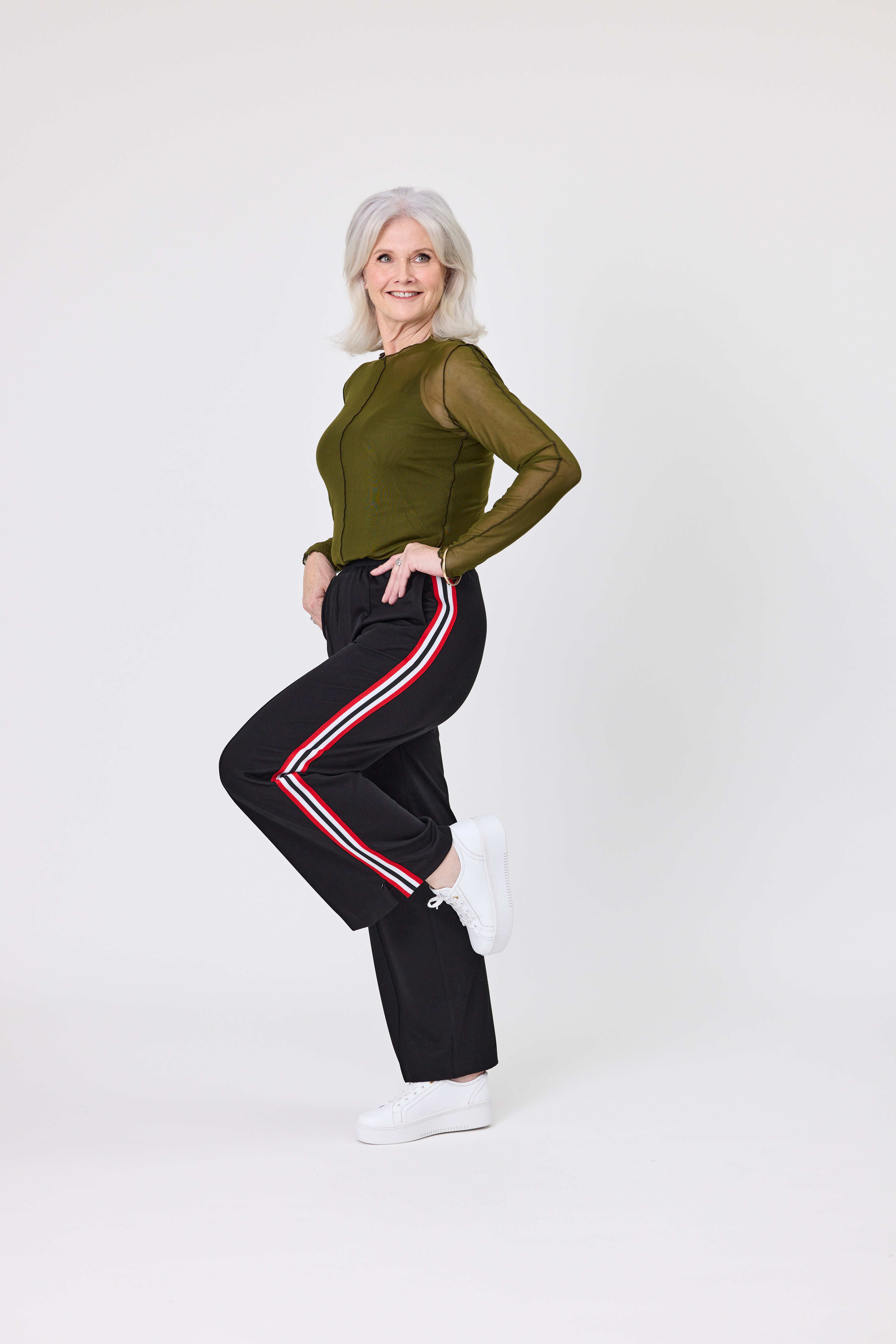 Chloe Pant Black Red Stripe