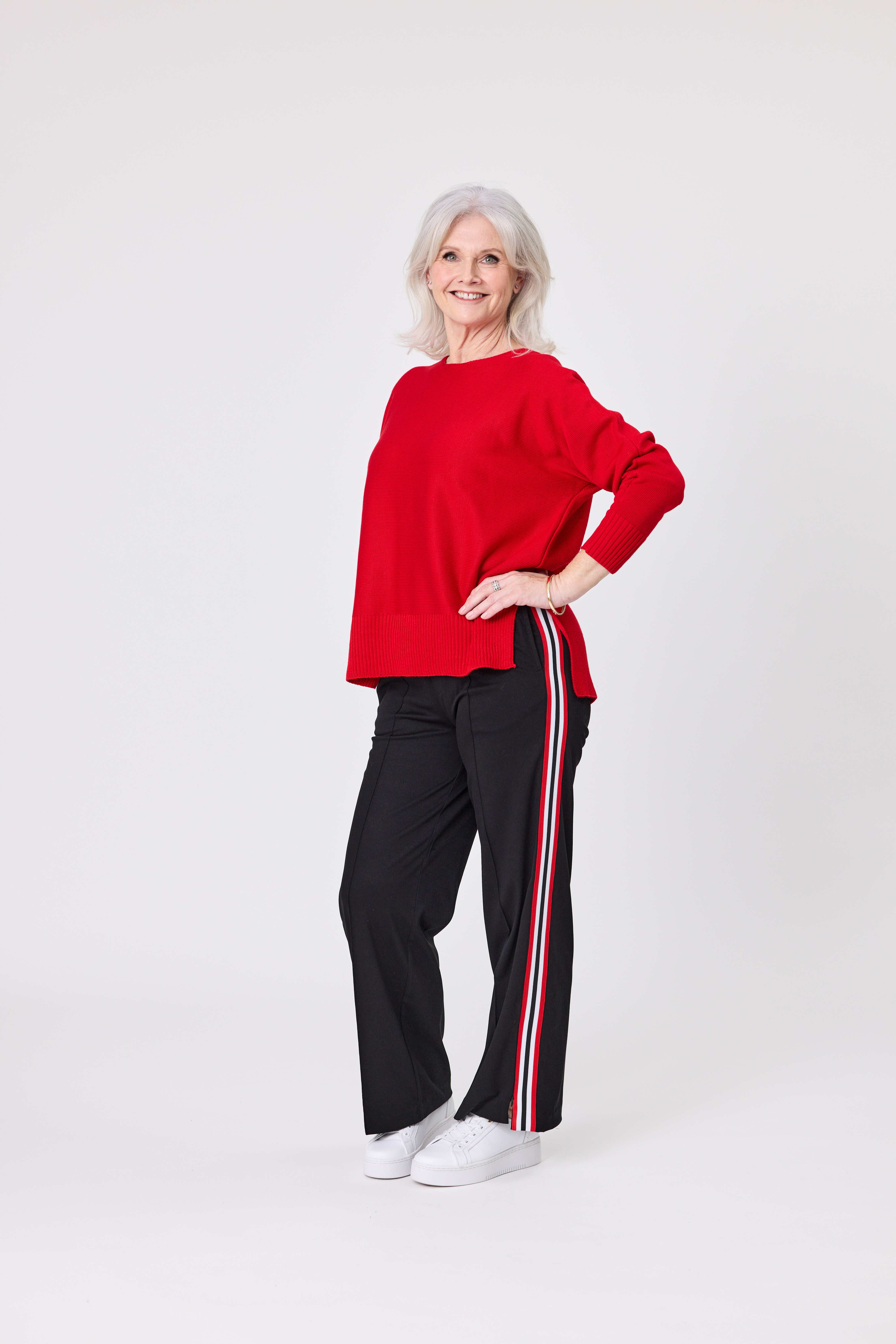Chloe Pant Black Red Stripe