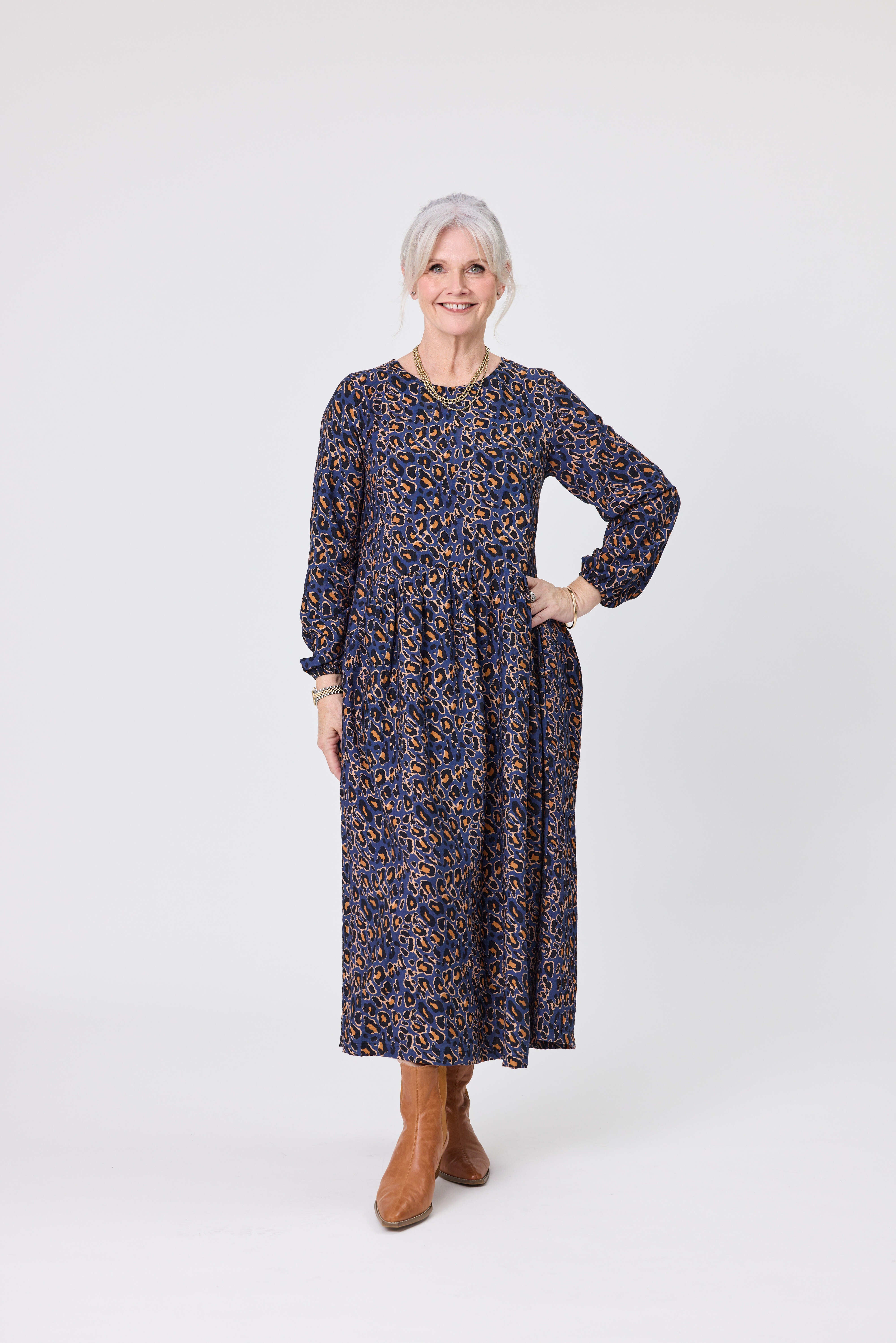 Kimmi Dress Blue Cat