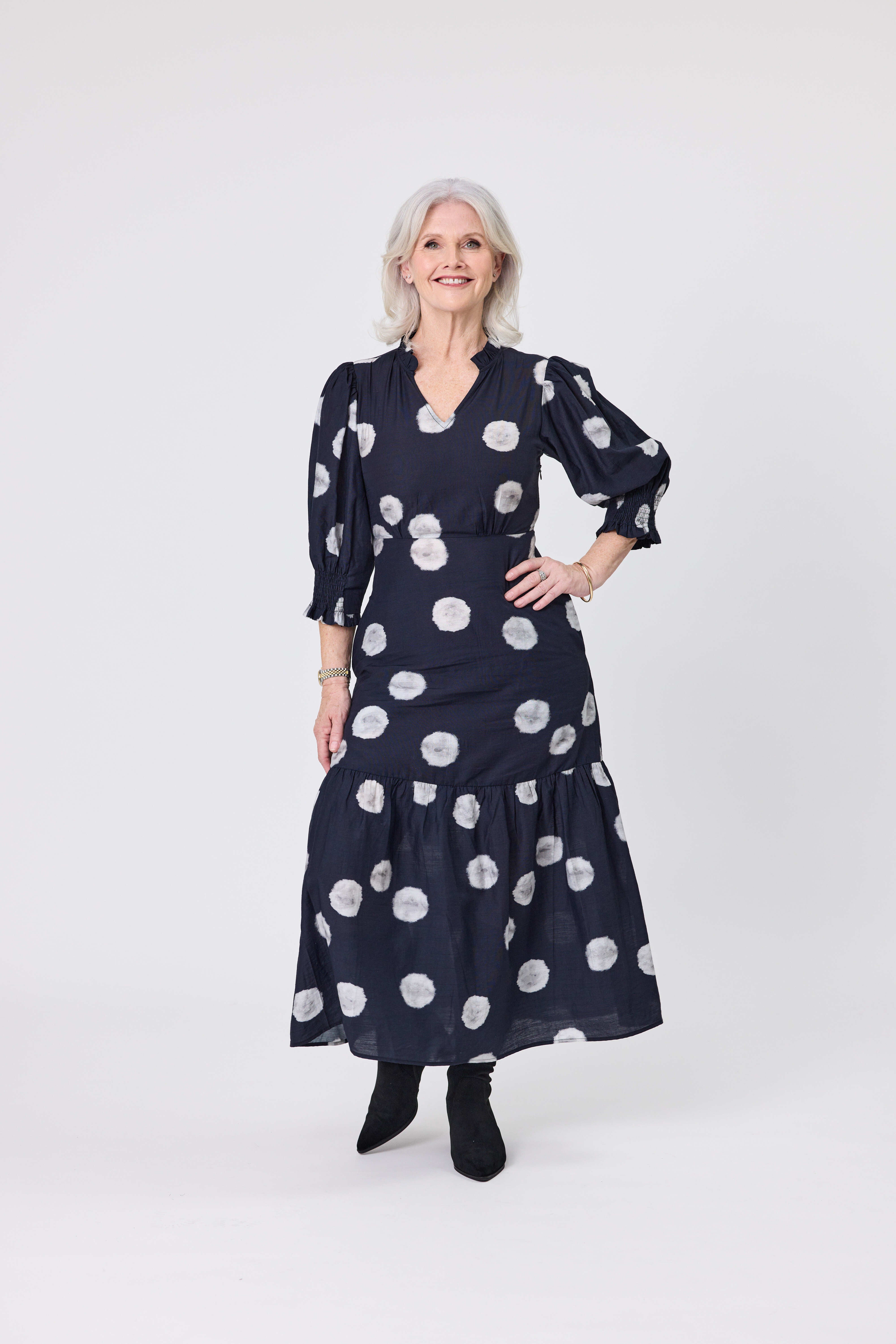 April Dress Black Dot