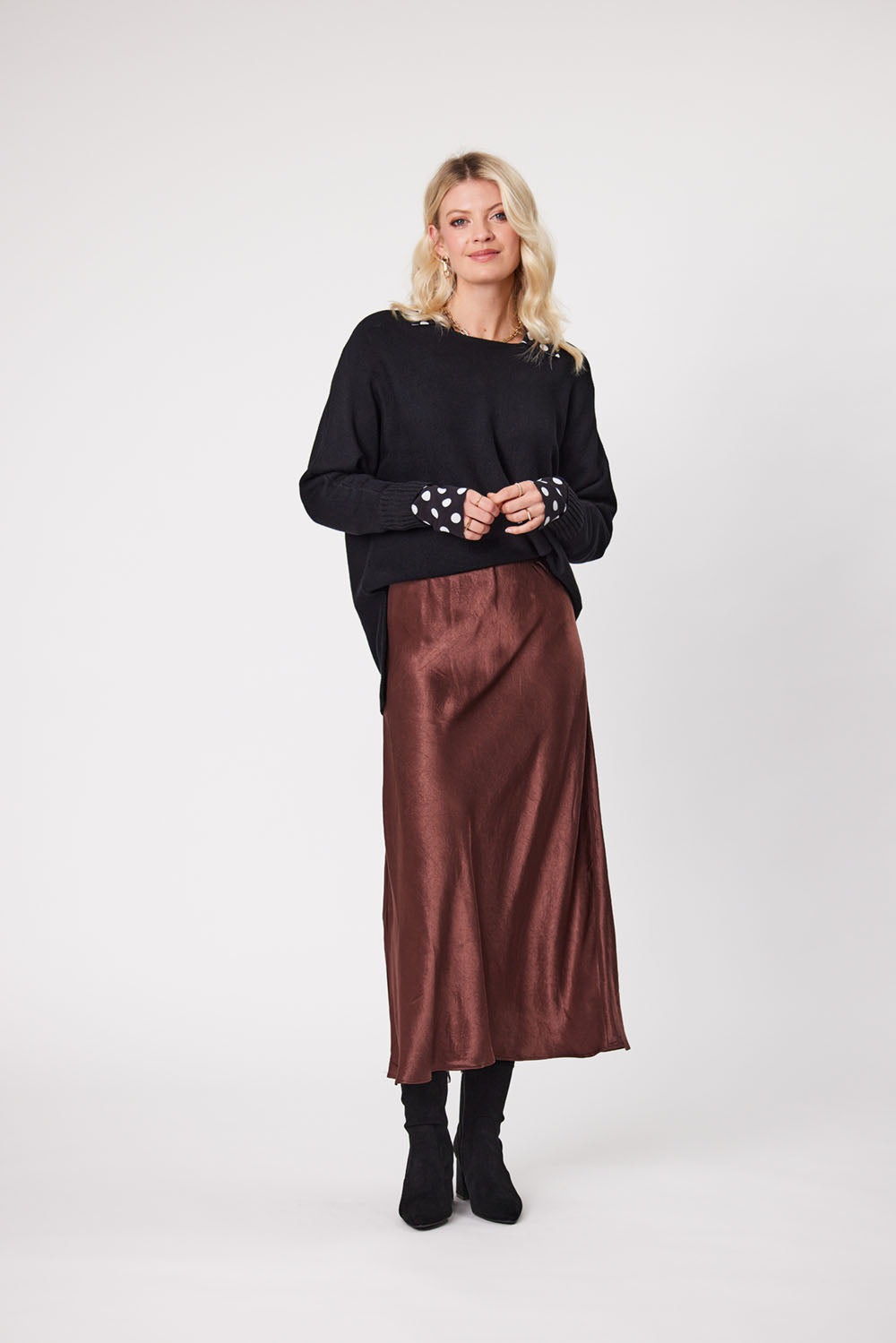 Sharon Skirt Chocolate Preorder Early Feb