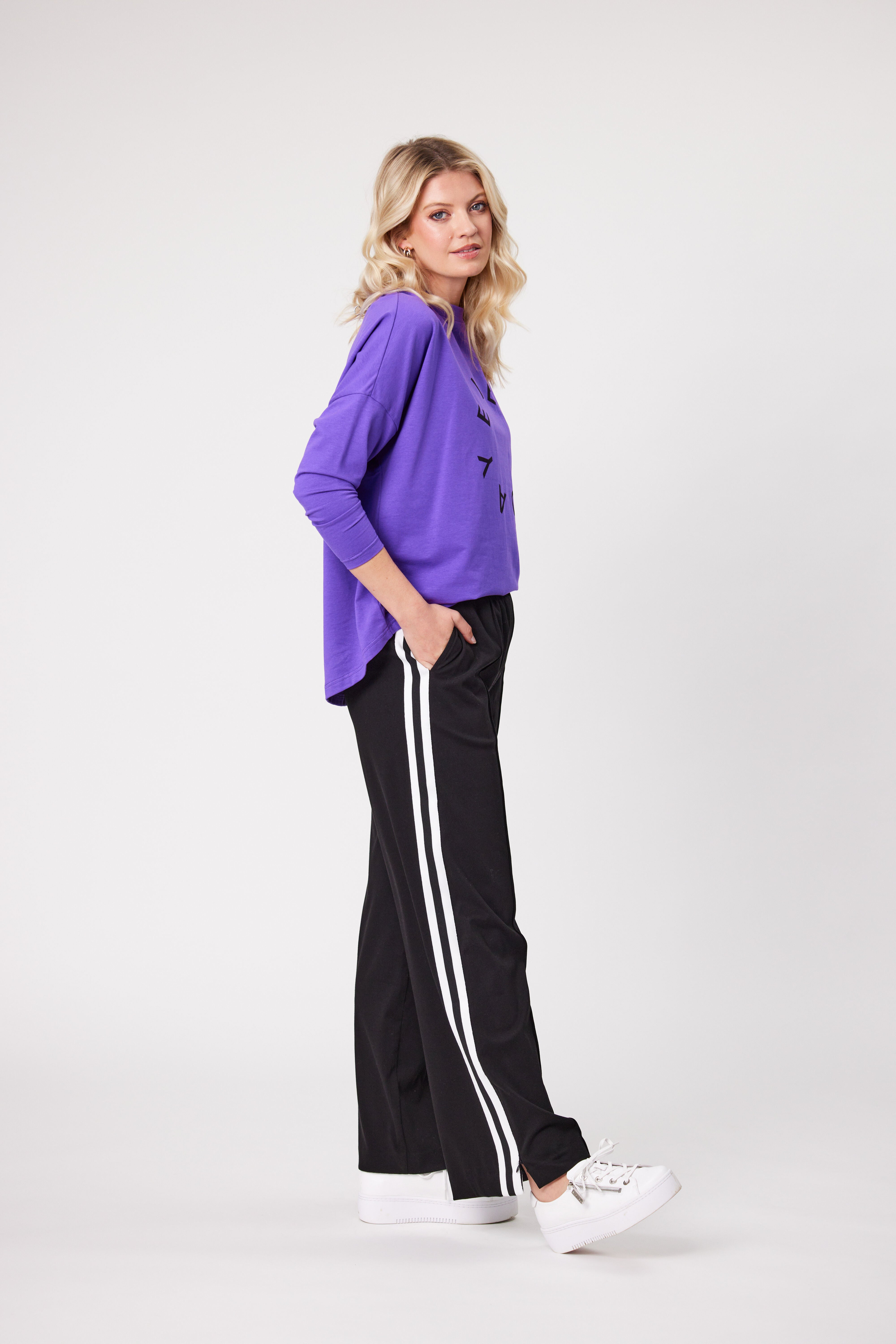 Chloe Pant Black White Stripe