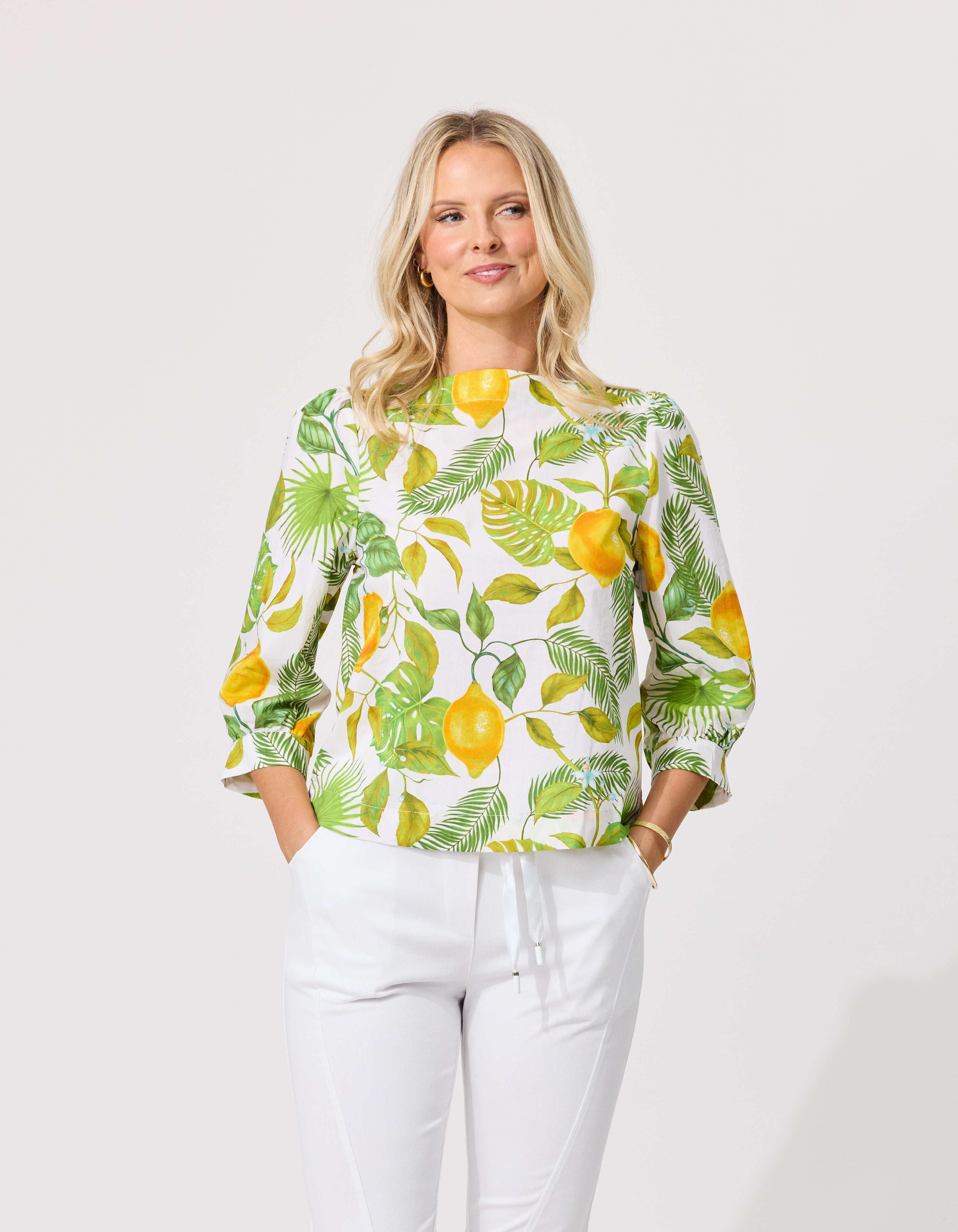 Lolita Top Lemon Tree Print