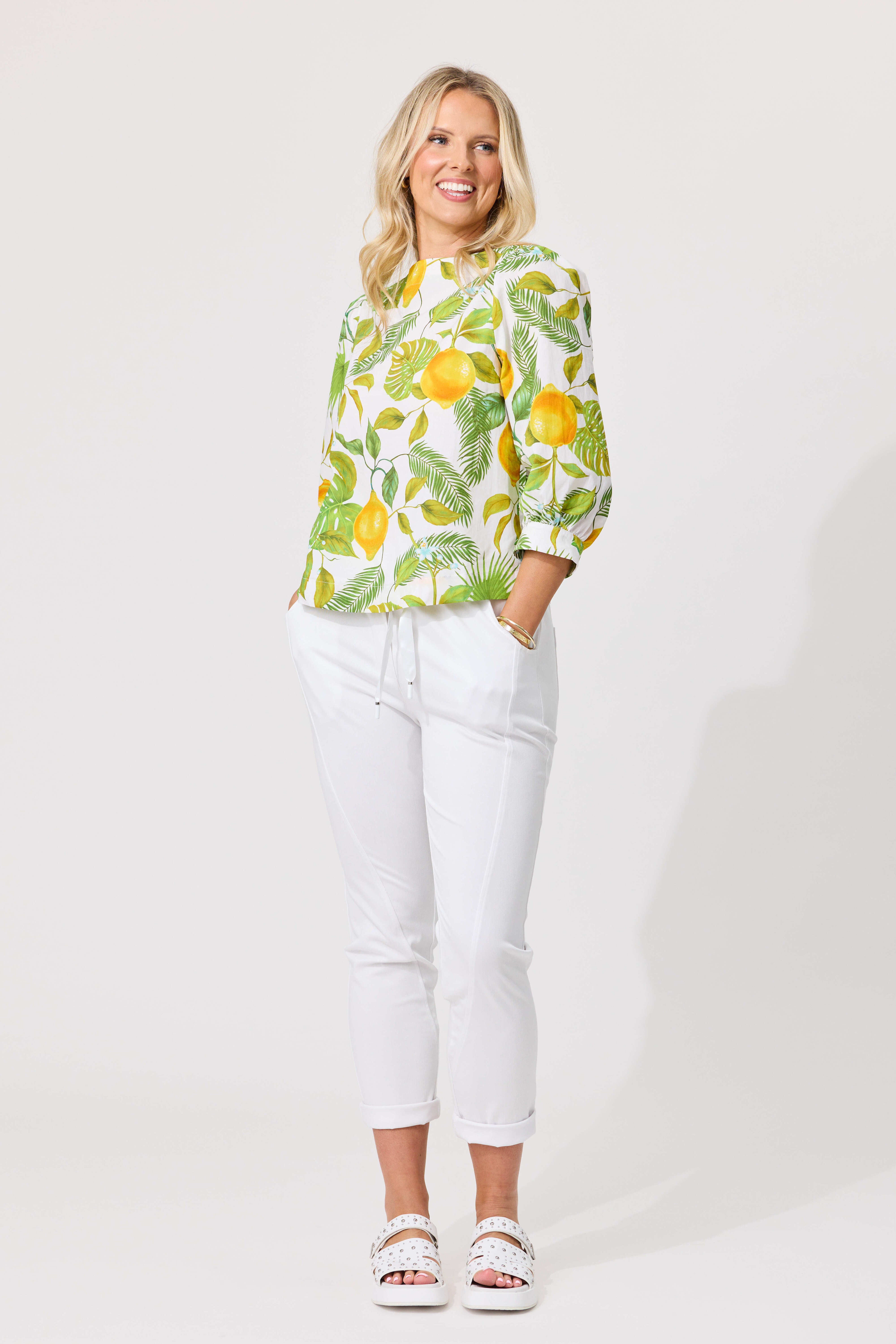 Lolita Top Lemon Tree Print