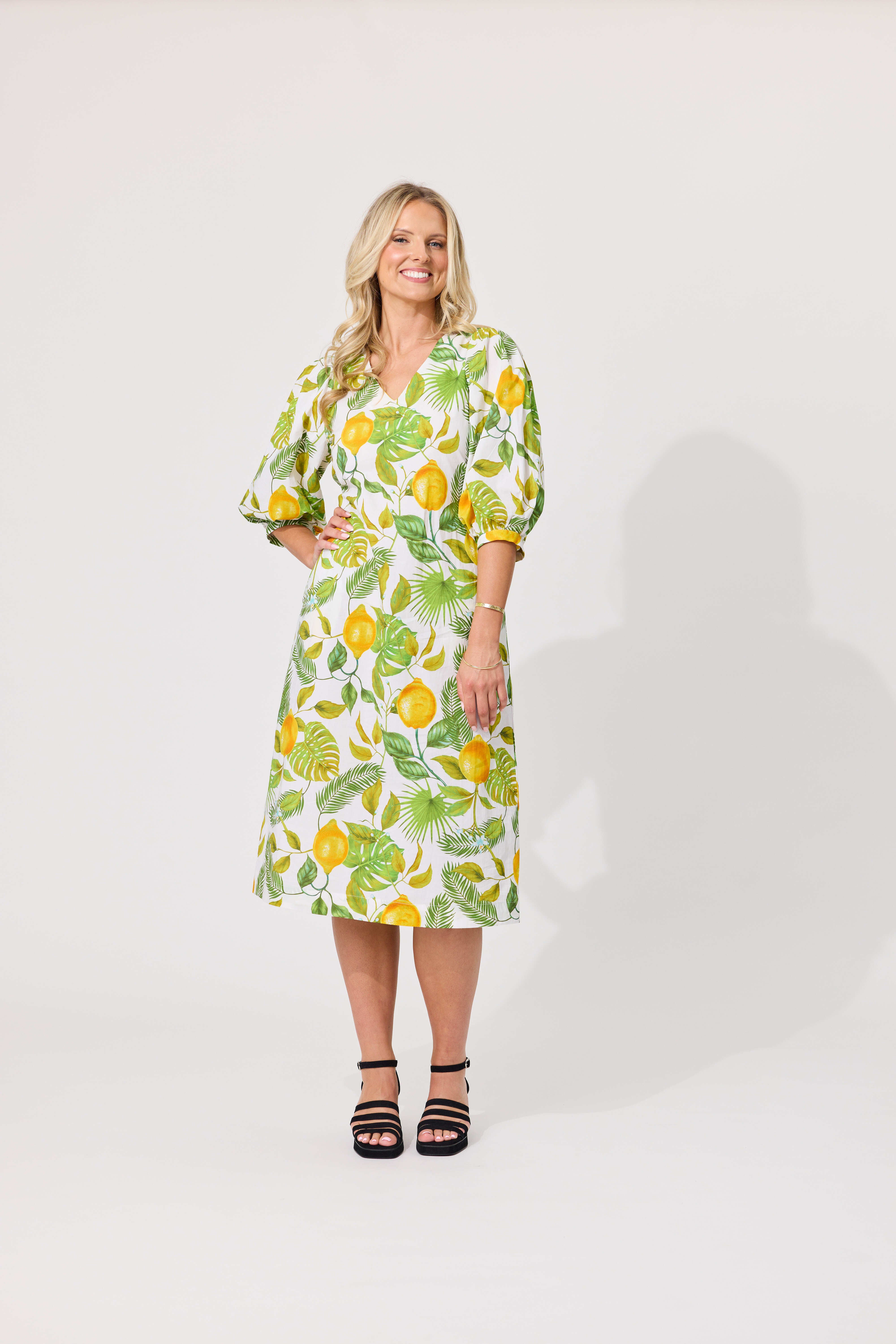 Nika Dress Lemon Tree Print