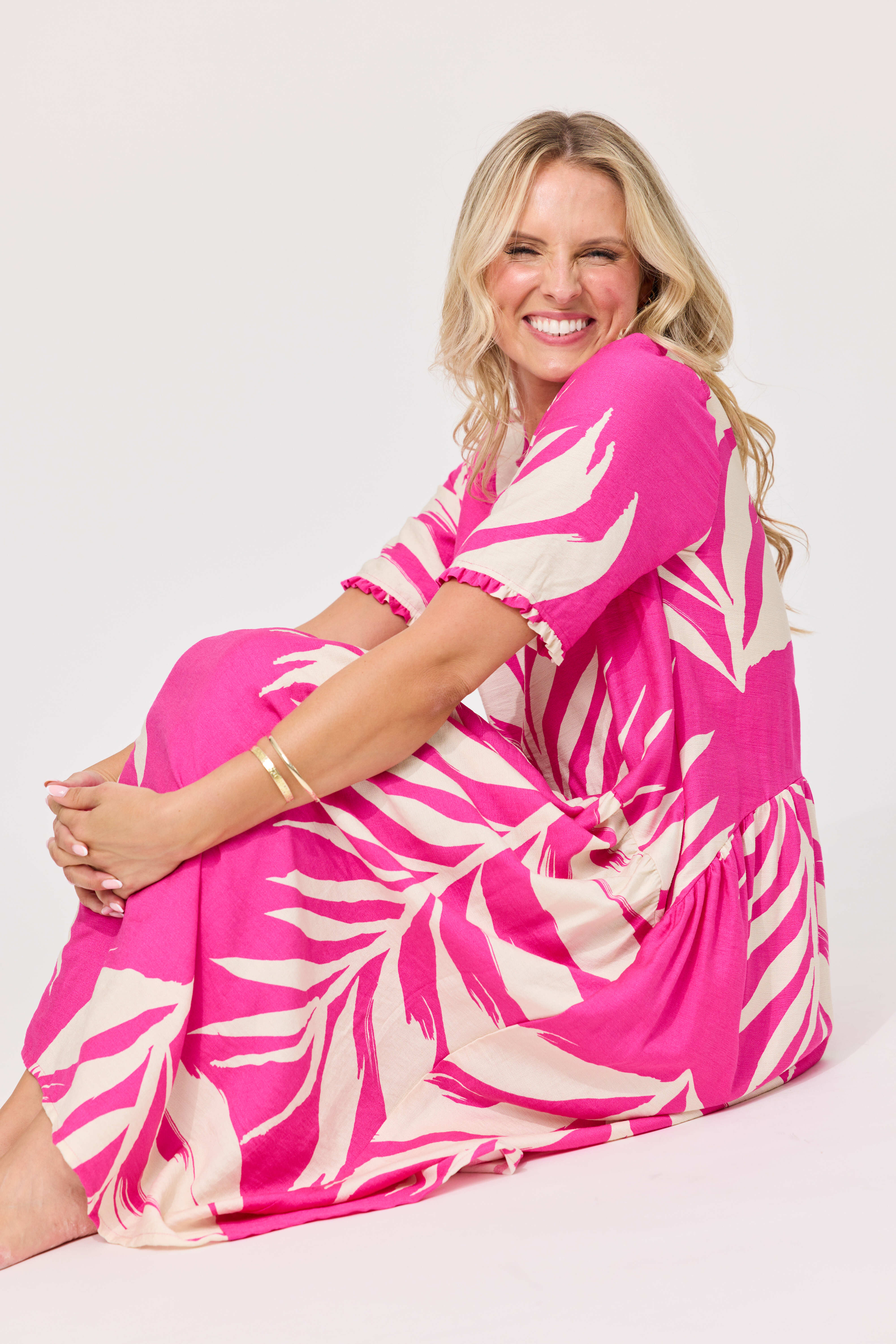 Marissa Dress Floral Fuchsia