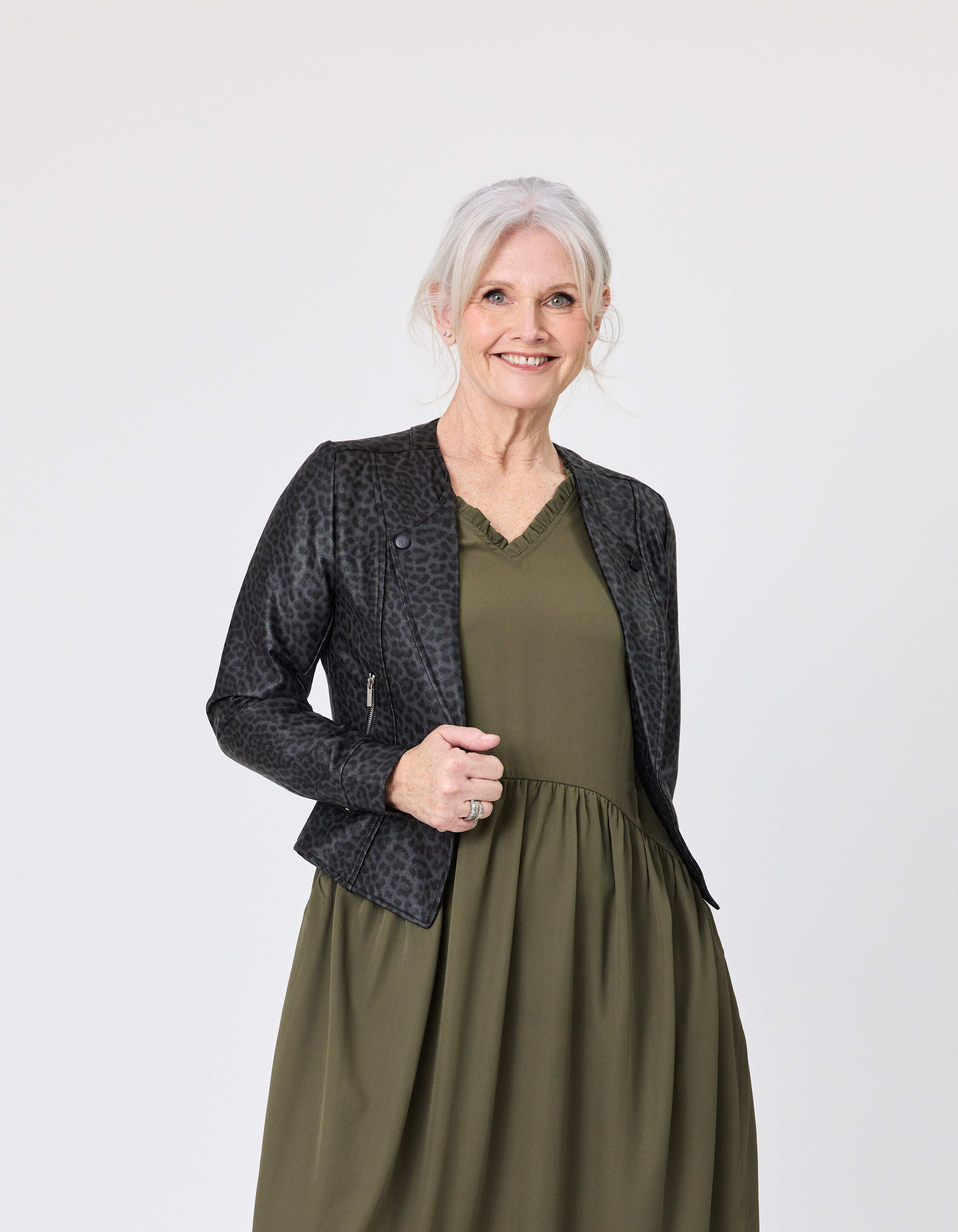 Mika Leopard Jacket Grey Leopard