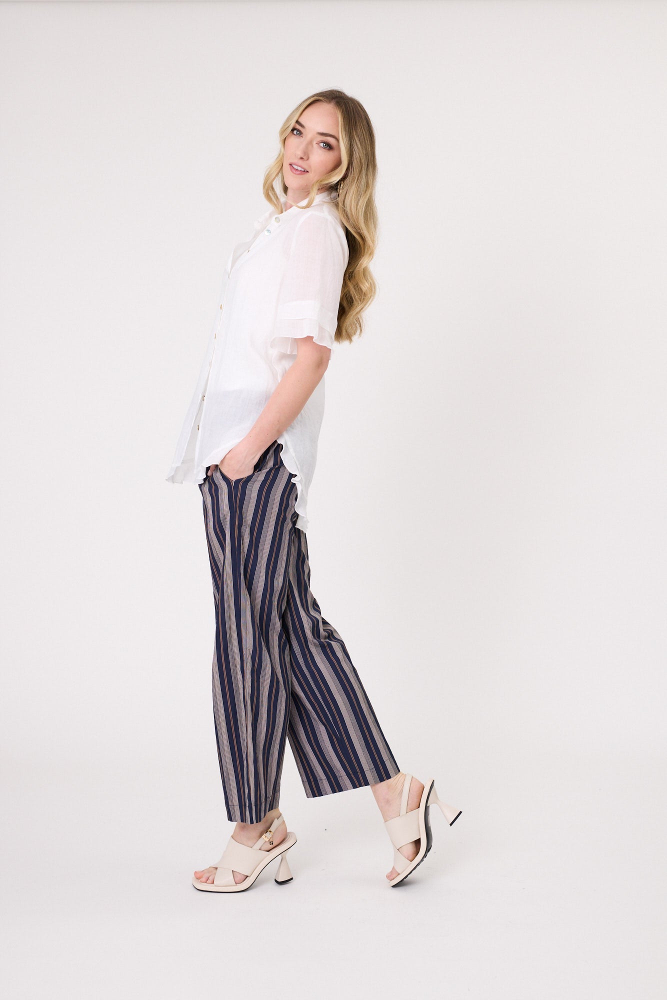 Camilla Linen Top White