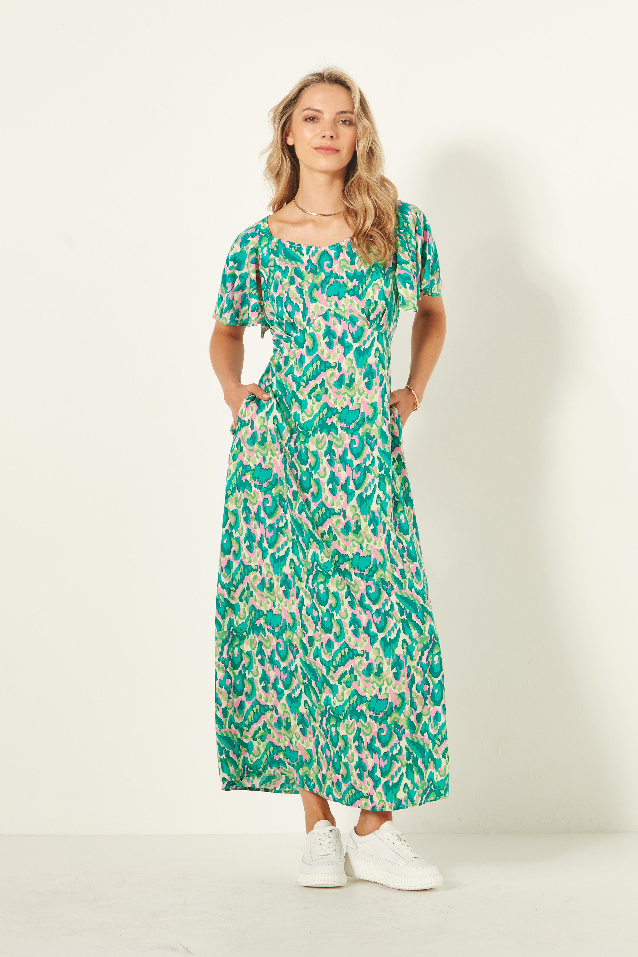 Sylvia Dress Teal Print