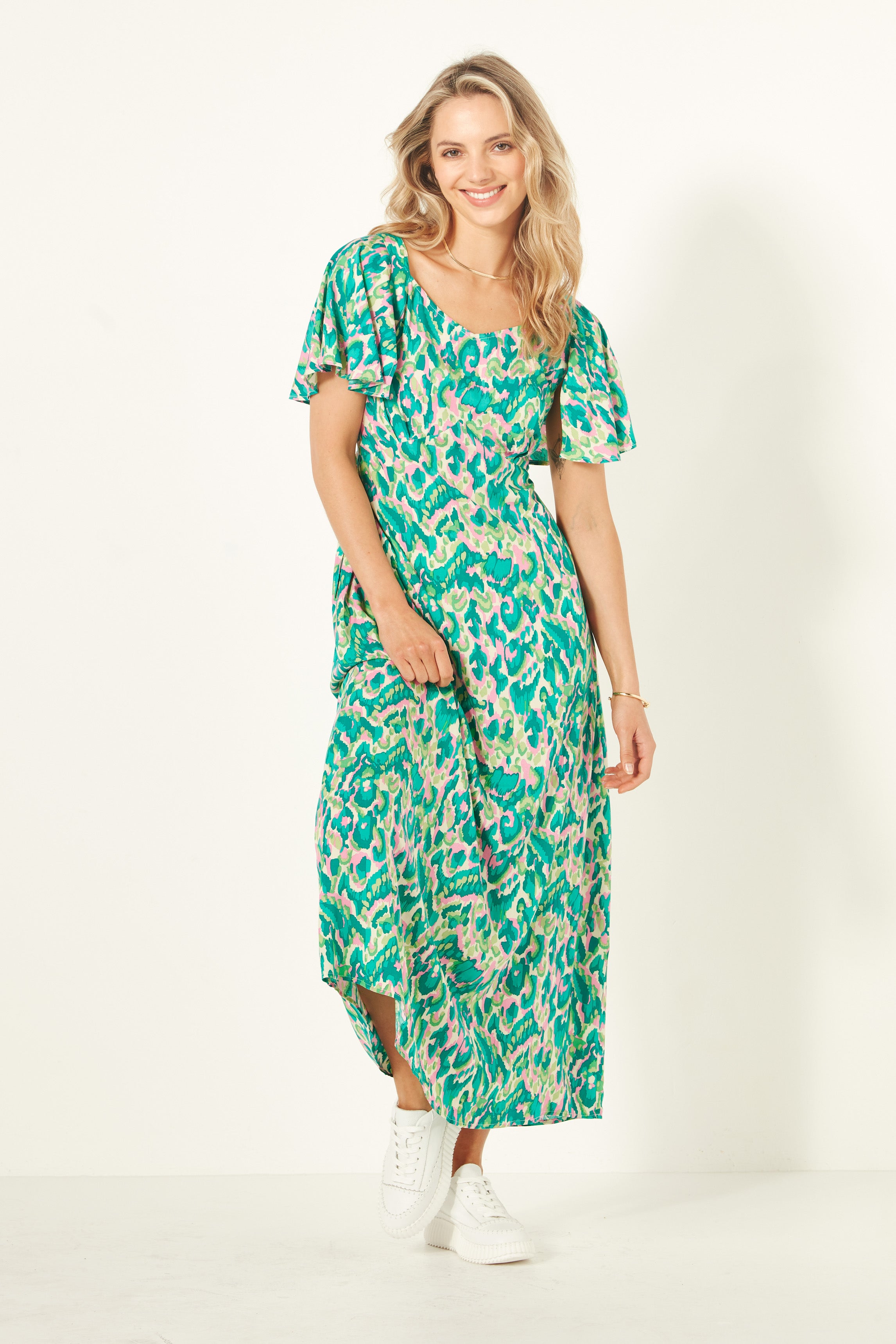 Sylvia Dress Teal Print