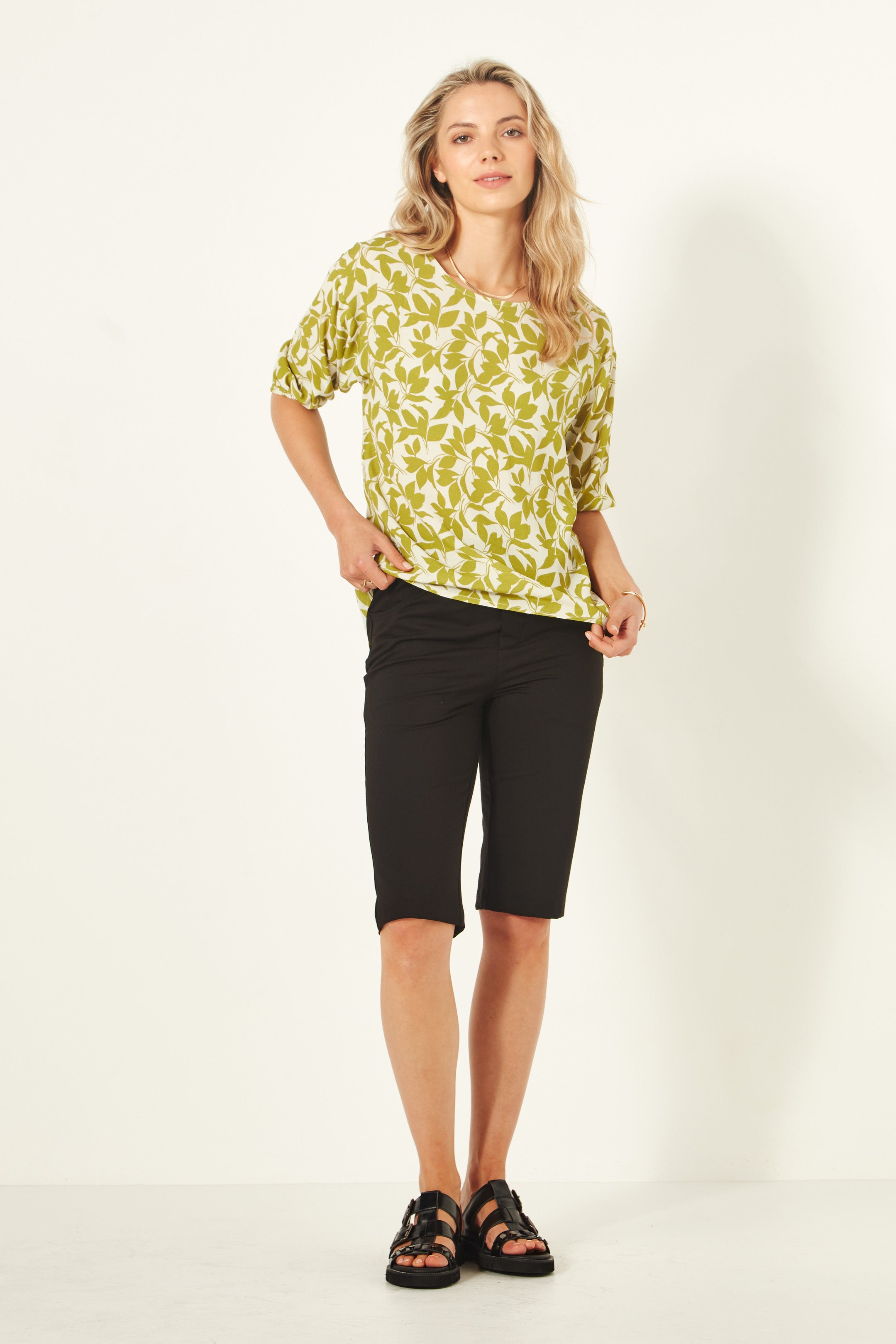 Sybil Top Lime Print