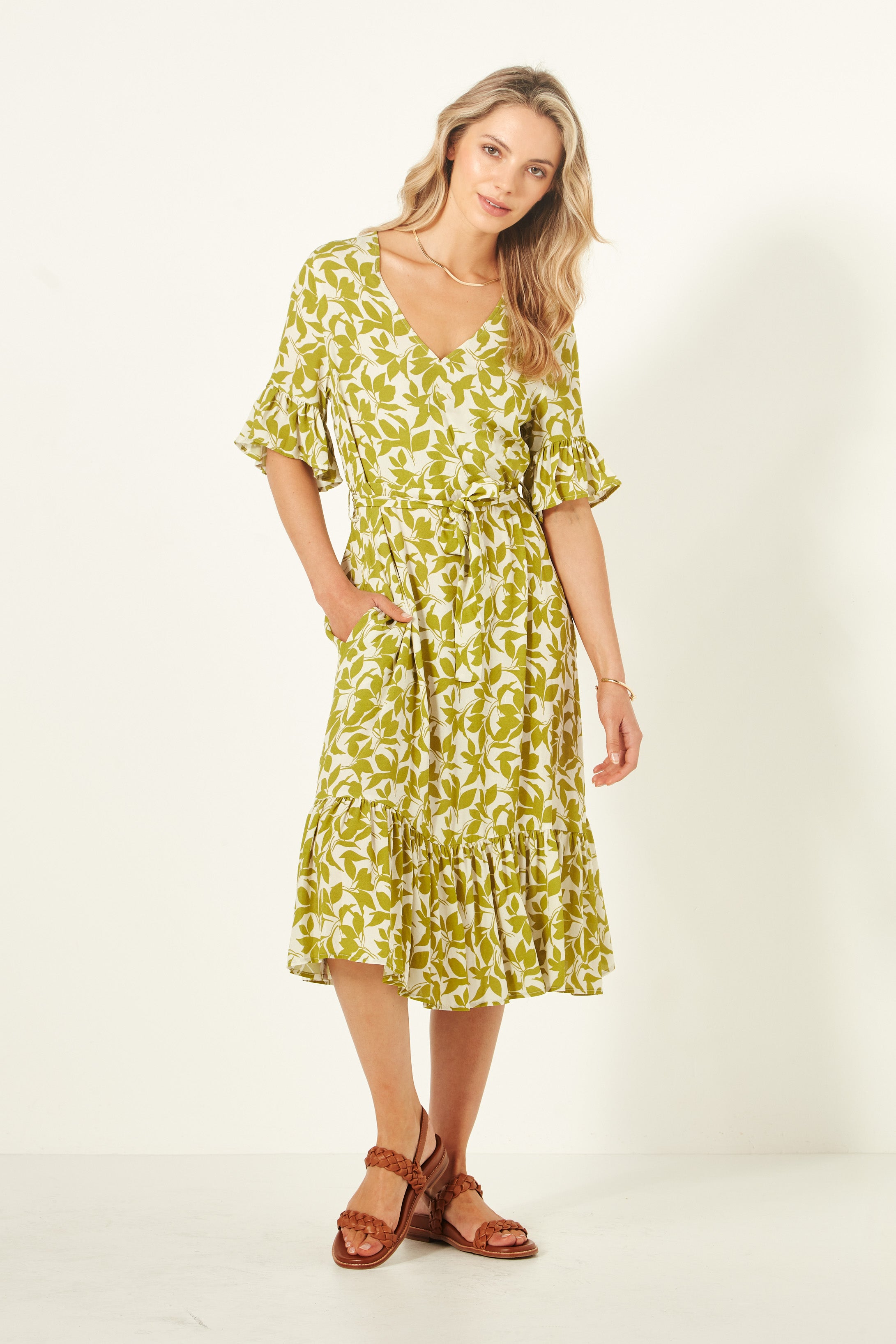 Carmen Dress Lime Print