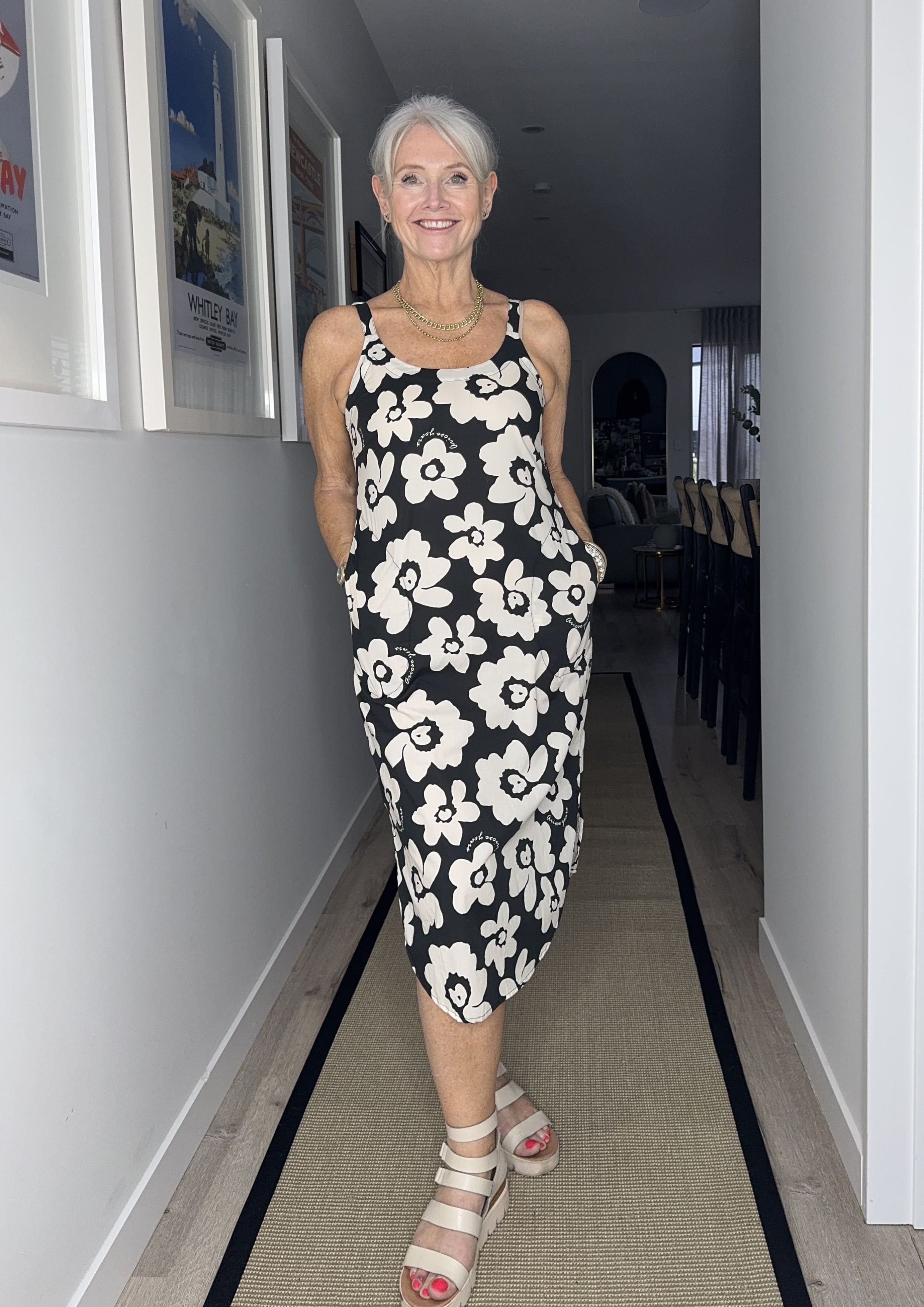 Maddie Dress Black White Floral *Available for pre-order*