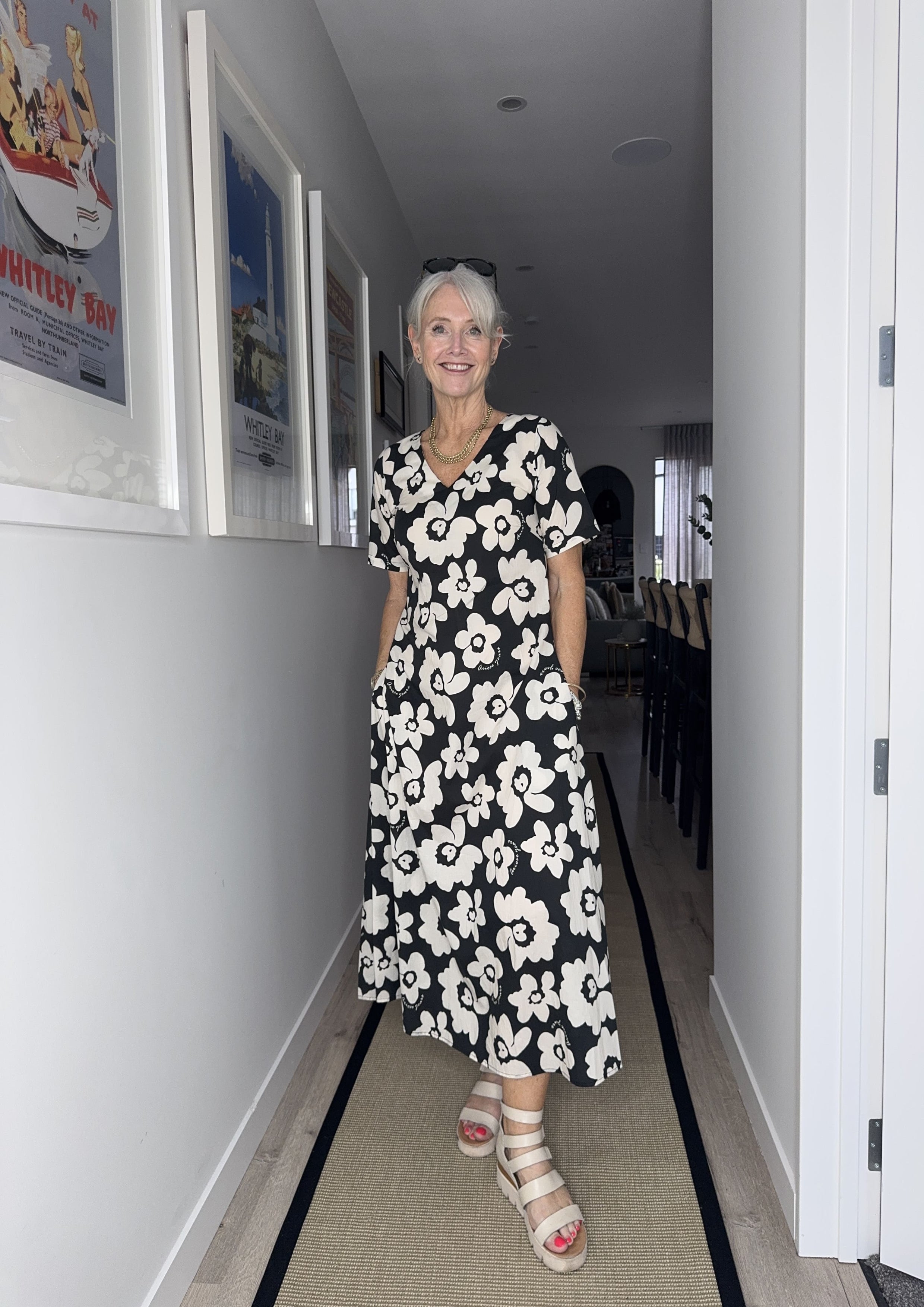 Marta Dress Black White Floral *Available for pre-order*