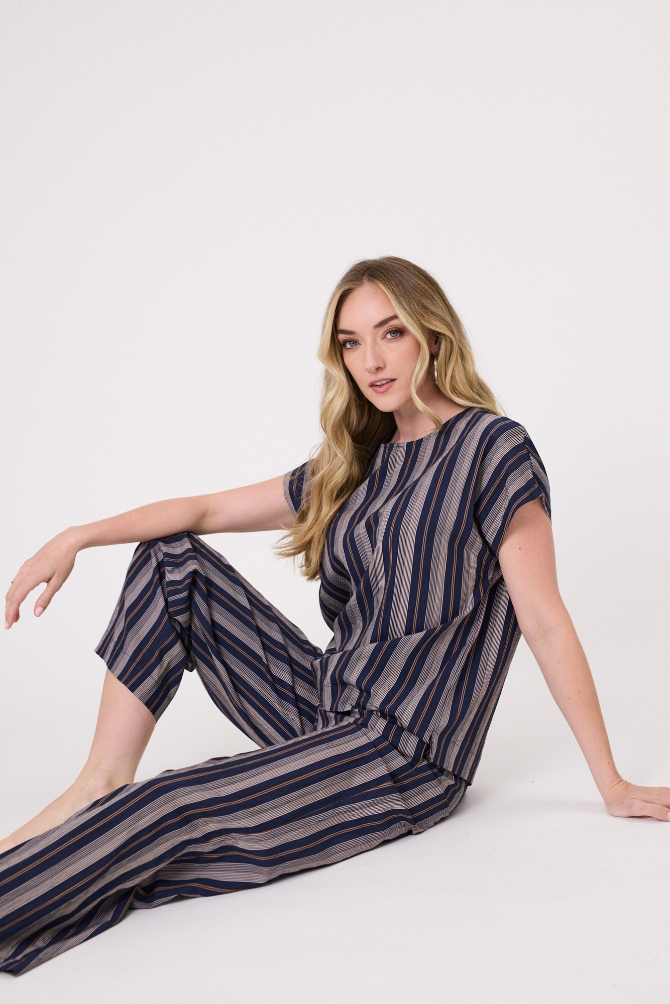 Melani Top Navy Stripe