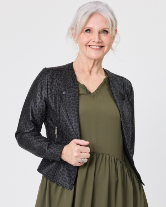 Mika Leopard Jacket Grey Leopard