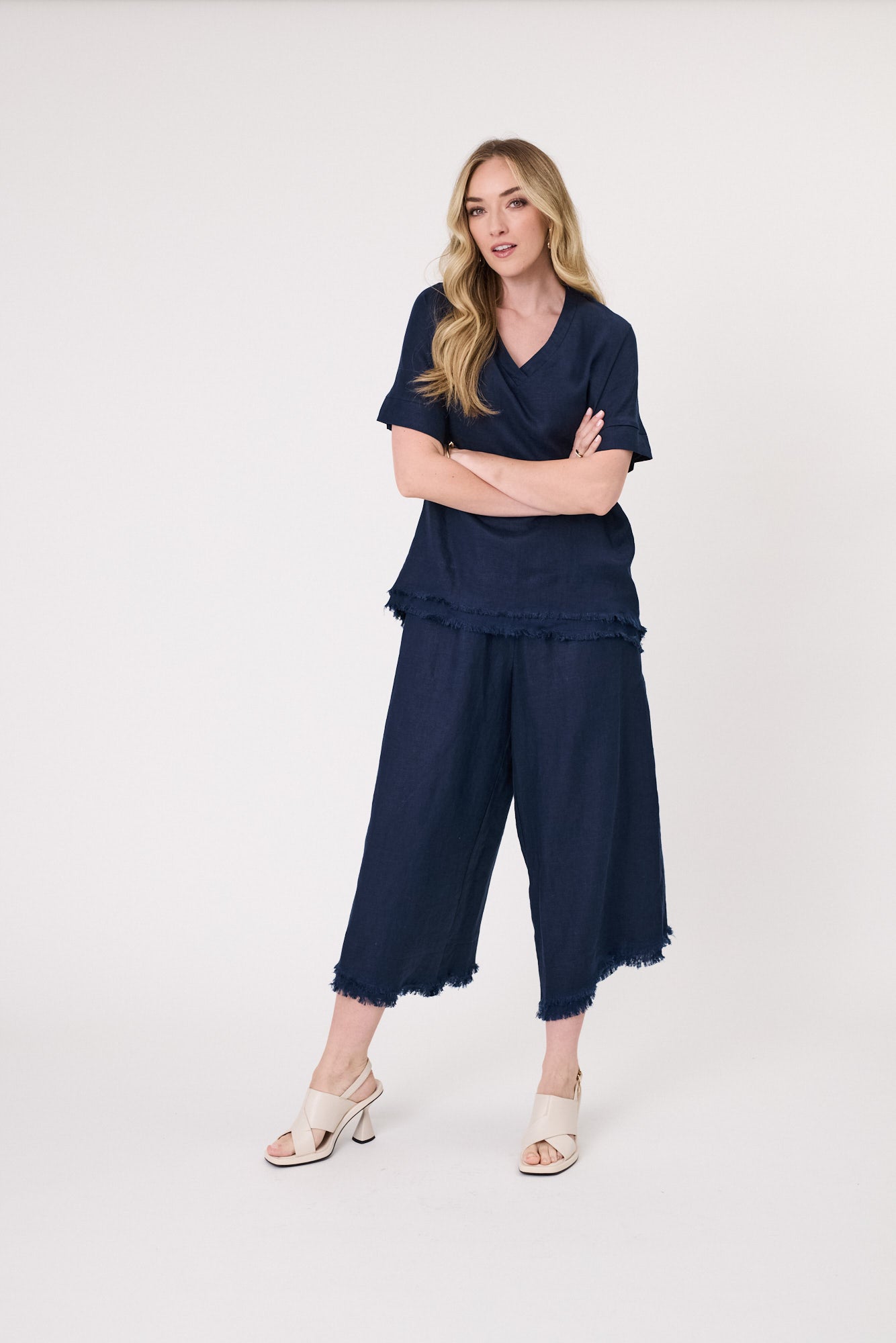 Nicole Linen Pant Navy
