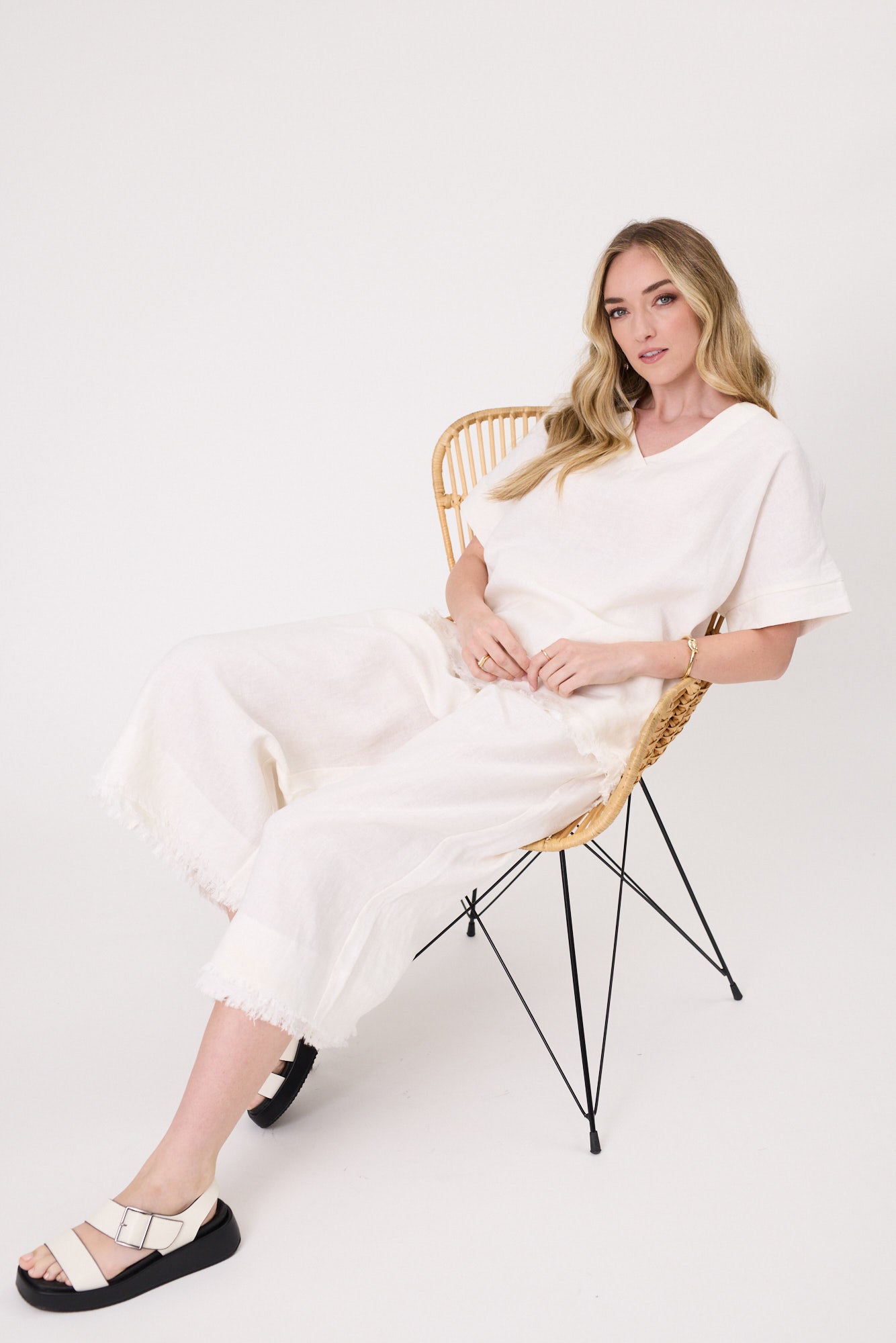 Nicole Linen Pant White