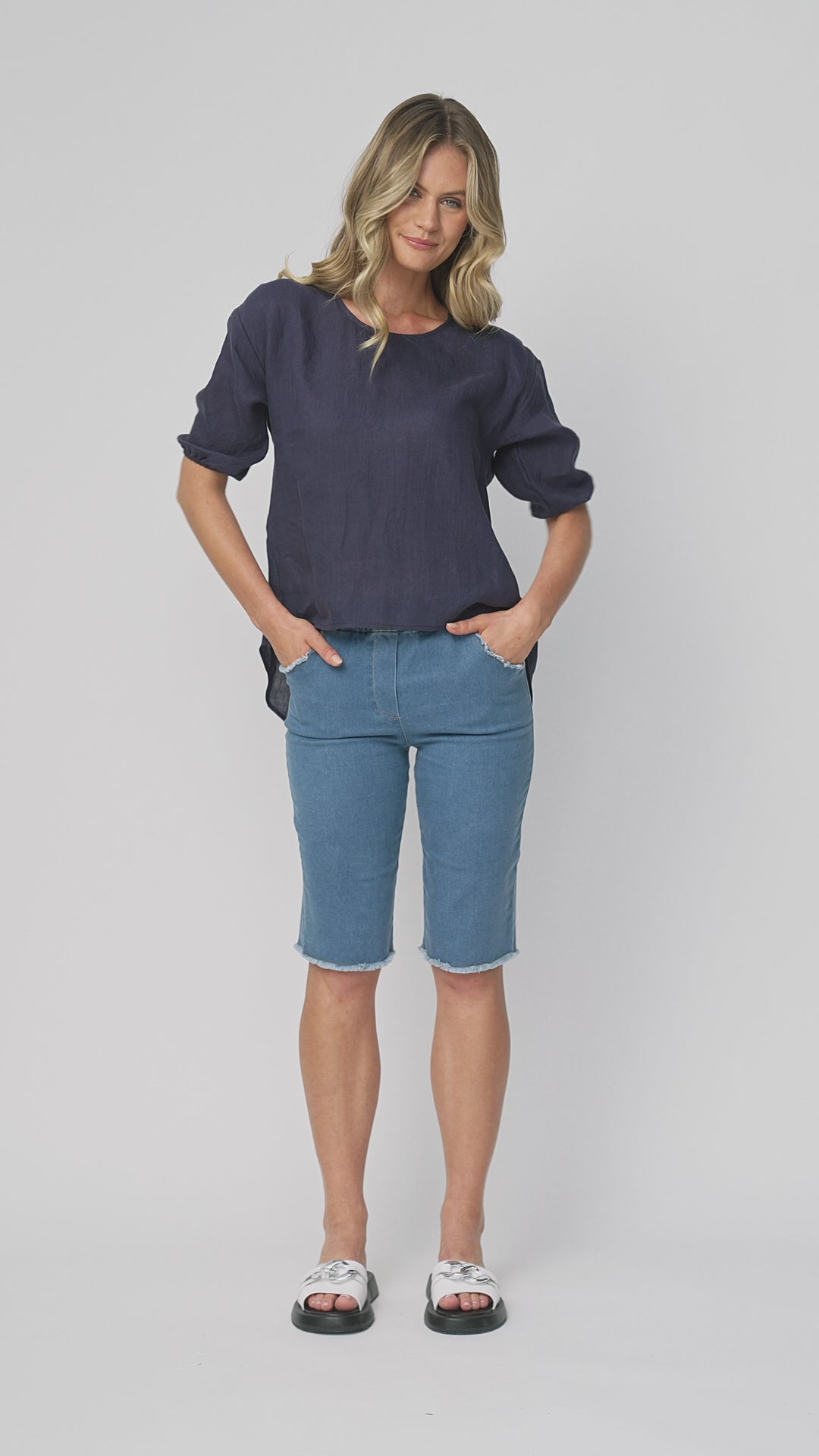 Knee length shorts outlet nz